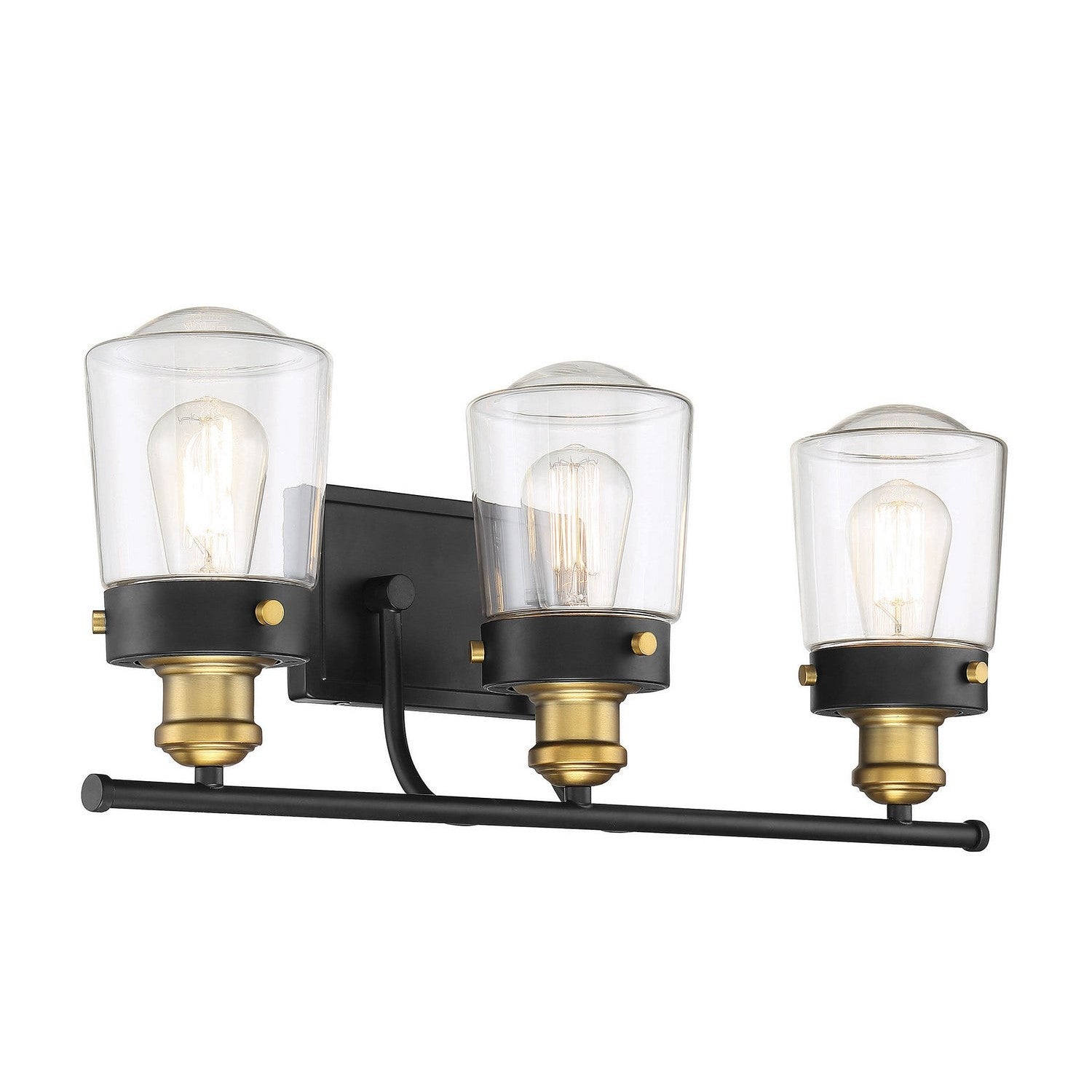 Savoy House - 8-2069-3-51 - Three Light Bath Bar - Macauley - Vintage Black with Warm Brass