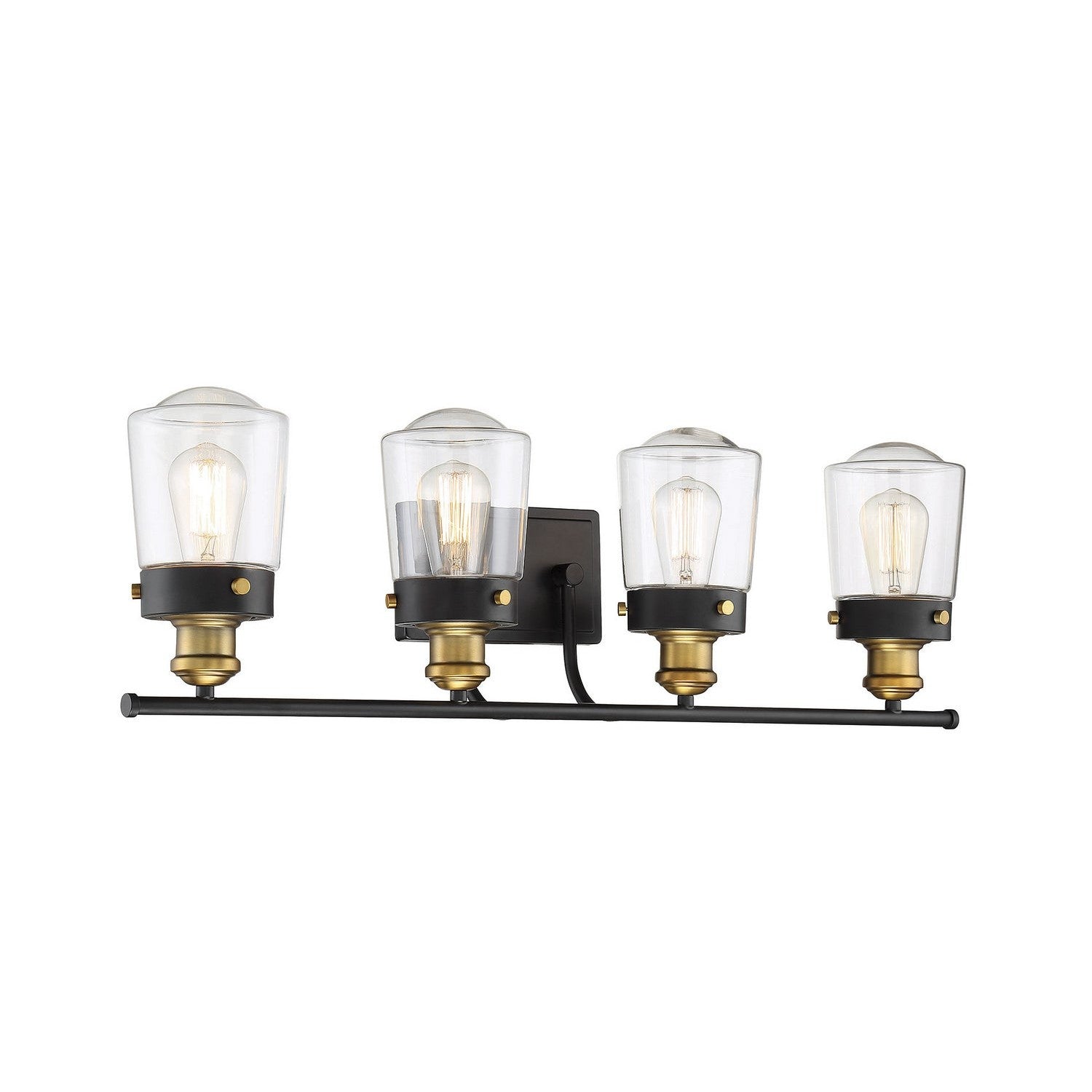Savoy House - 8-2069-4-51 - Four Light Bath Bar - Macauley - Vintage Black with Warm Brass