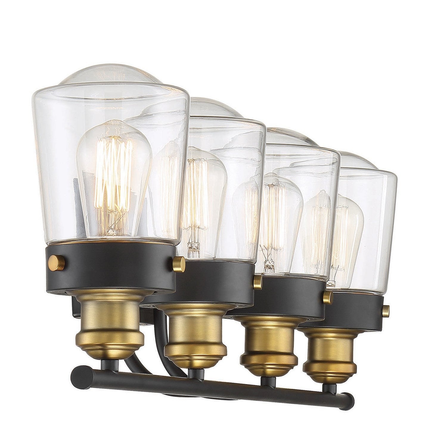 Savoy House - 8-2069-4-51 - Four Light Bath Bar - Macauley - Vintage Black with Warm Brass