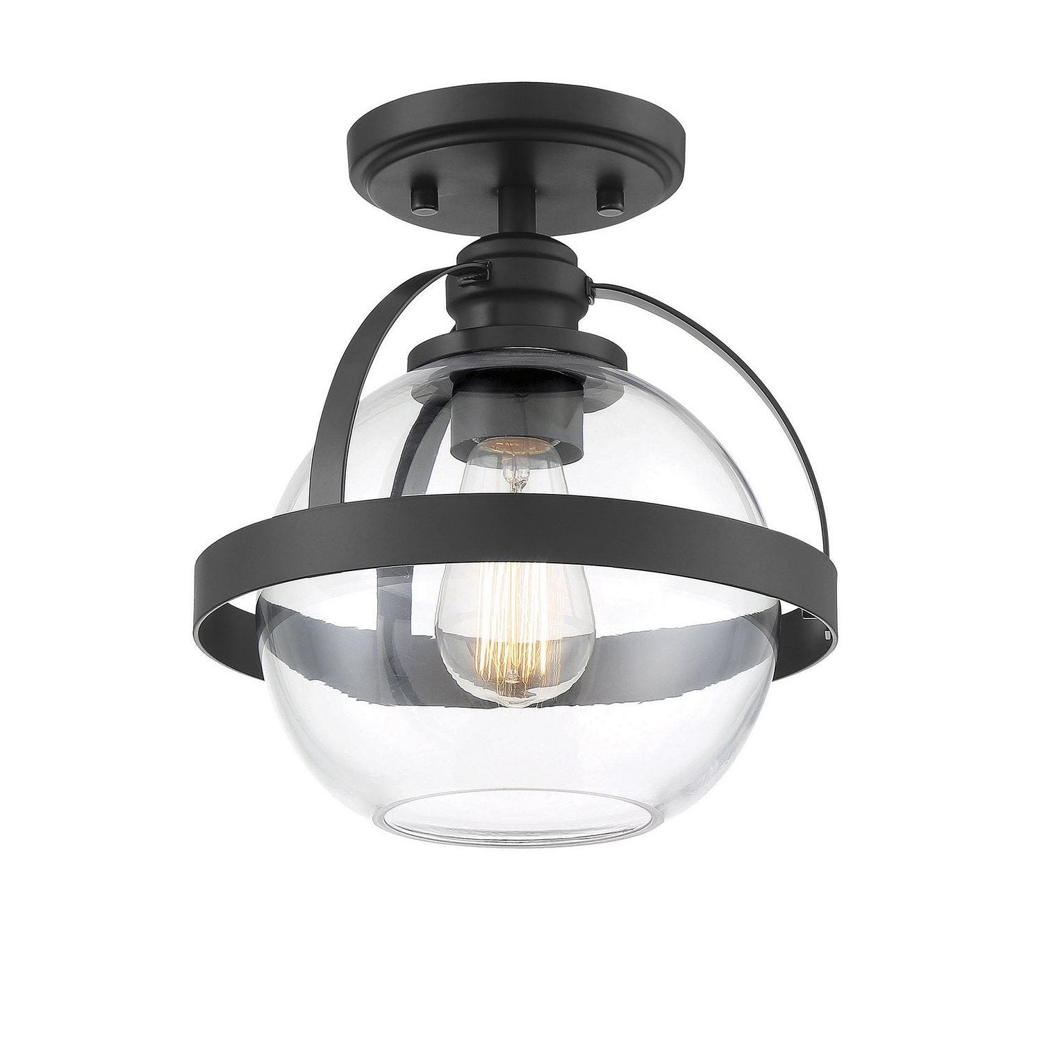 Savoy House - 6-7200-1-89 - One Light Semi-Flush Mount - Pendleton - Matte Black