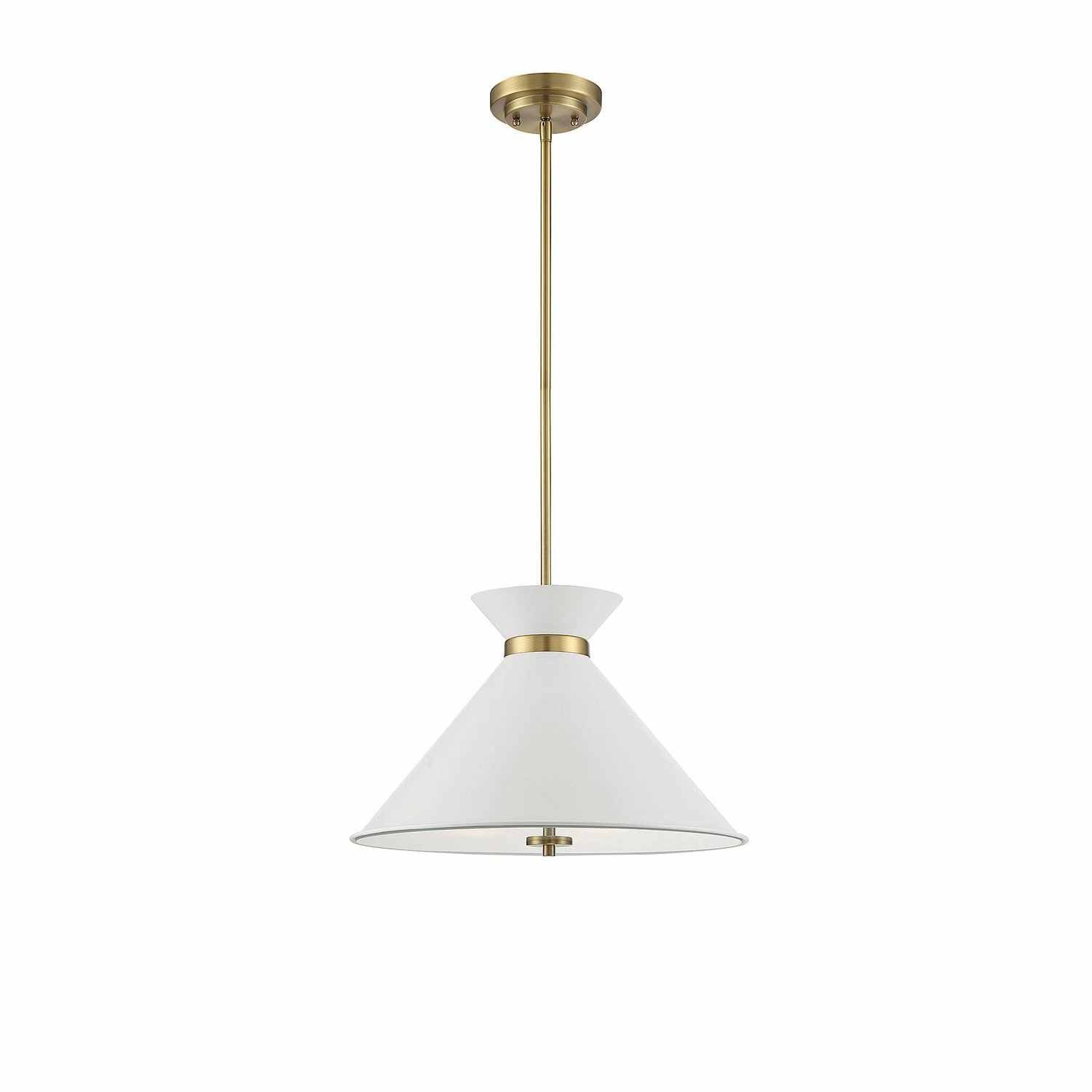 Savoy House - 7-2416-3-160 - Three Light Pendant - Lamar - White with Brass
