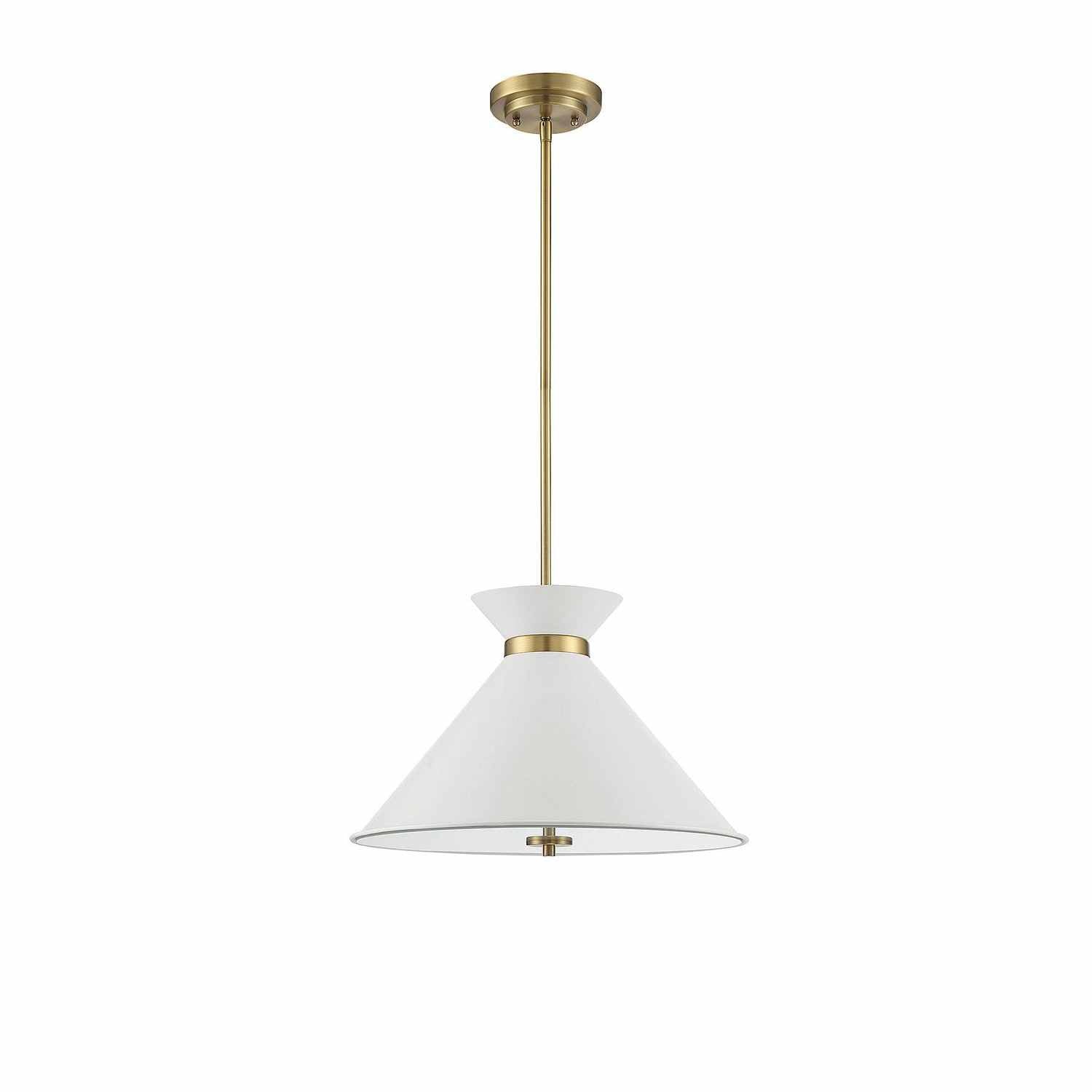 Savoy House - 7-2416-3-160 - Three Light Pendant - Lamar - White with Brass
