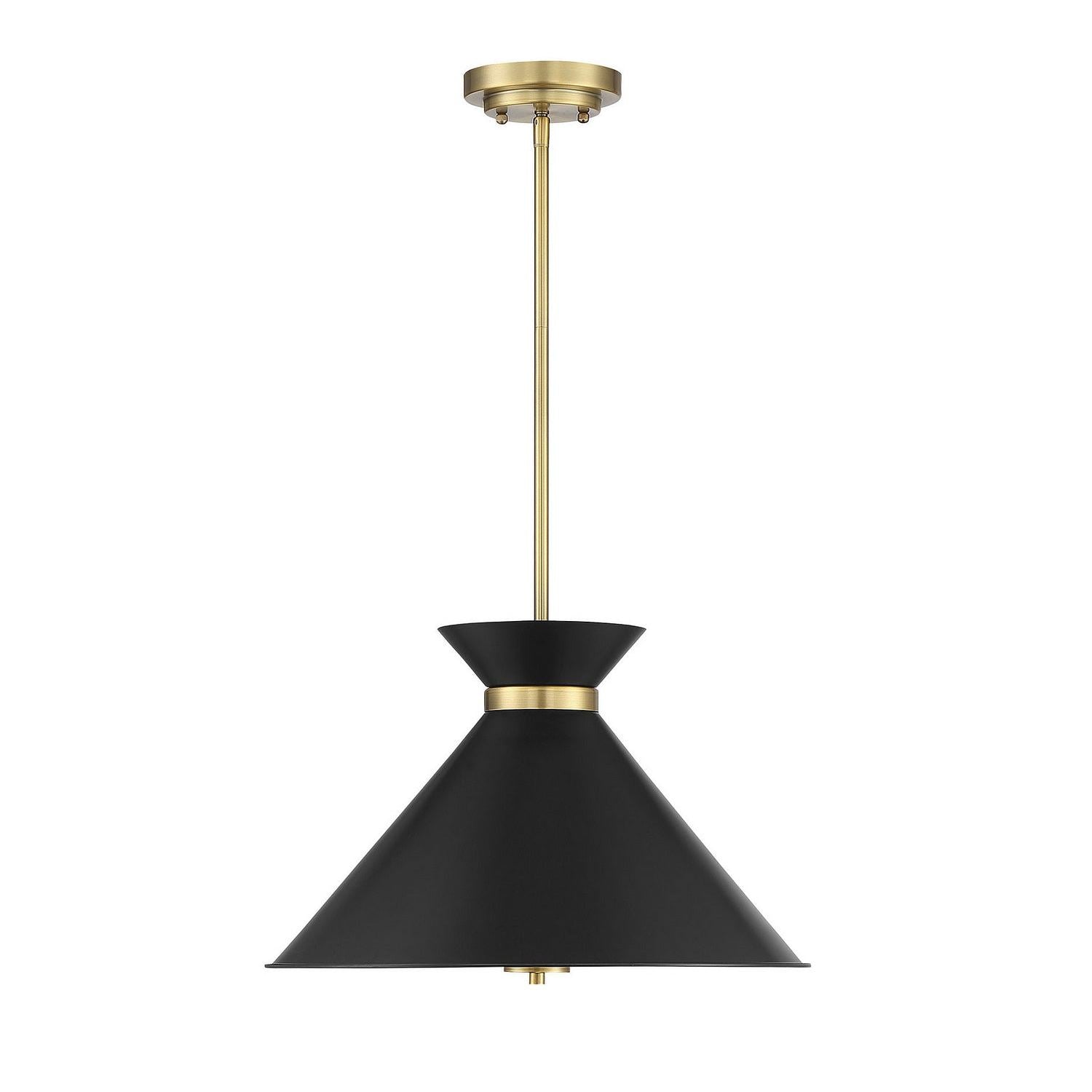 Savoy House - 7-2416-3-143 - Three Light Pendant - Lamar - Black with Warm Brass