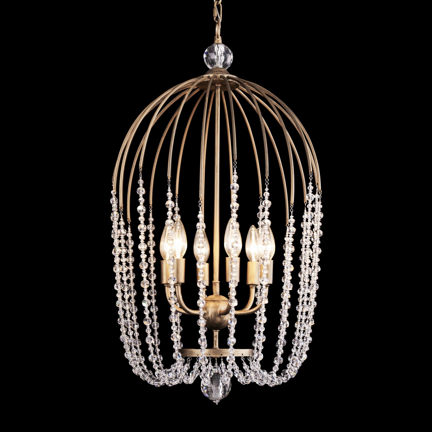 Varaluz - 343F06HG - Six Light Pendant - Voliere - Havana Gold