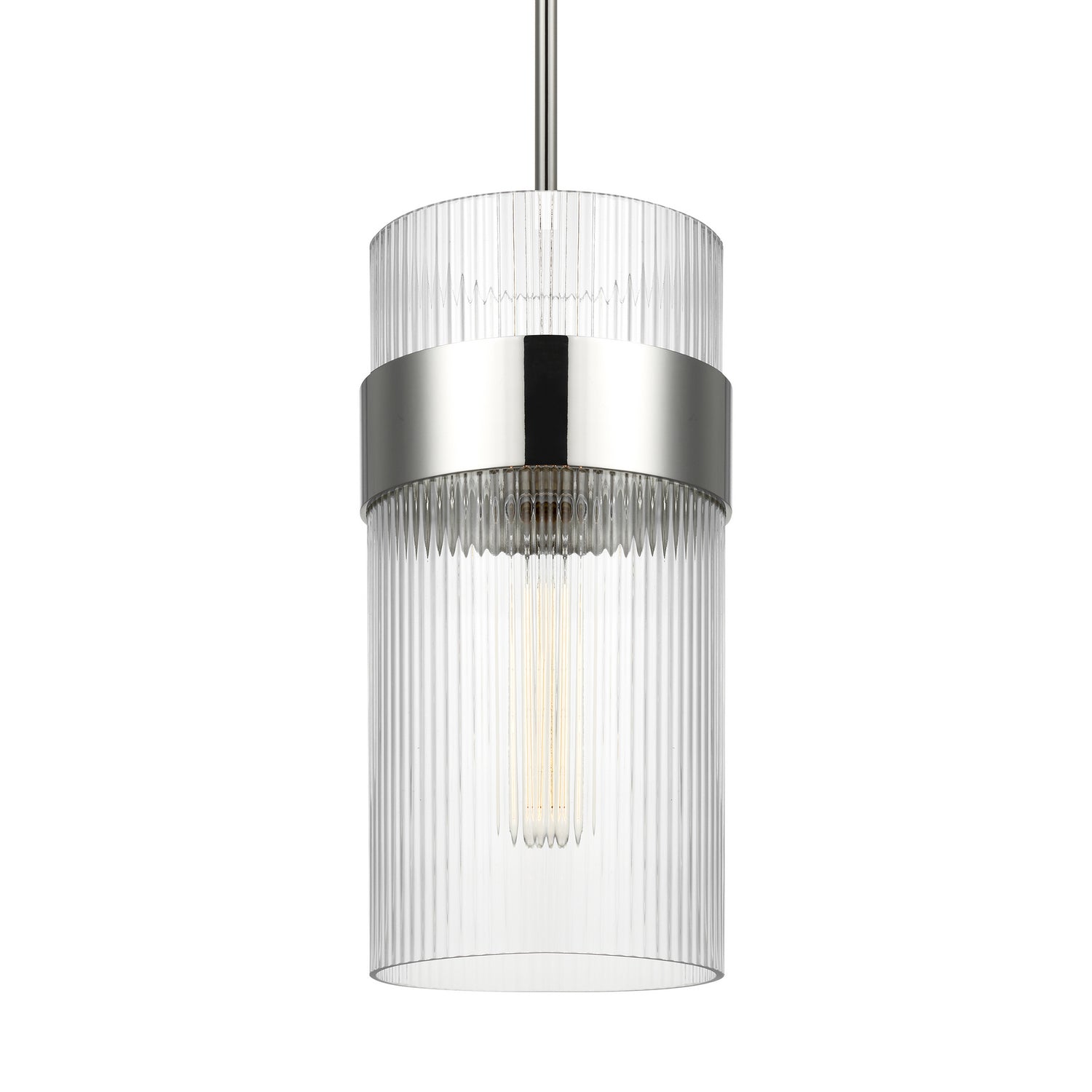 Visual Comfort Studio - CP1171PN - One Light Pendant - Geneva - Polished Nickel