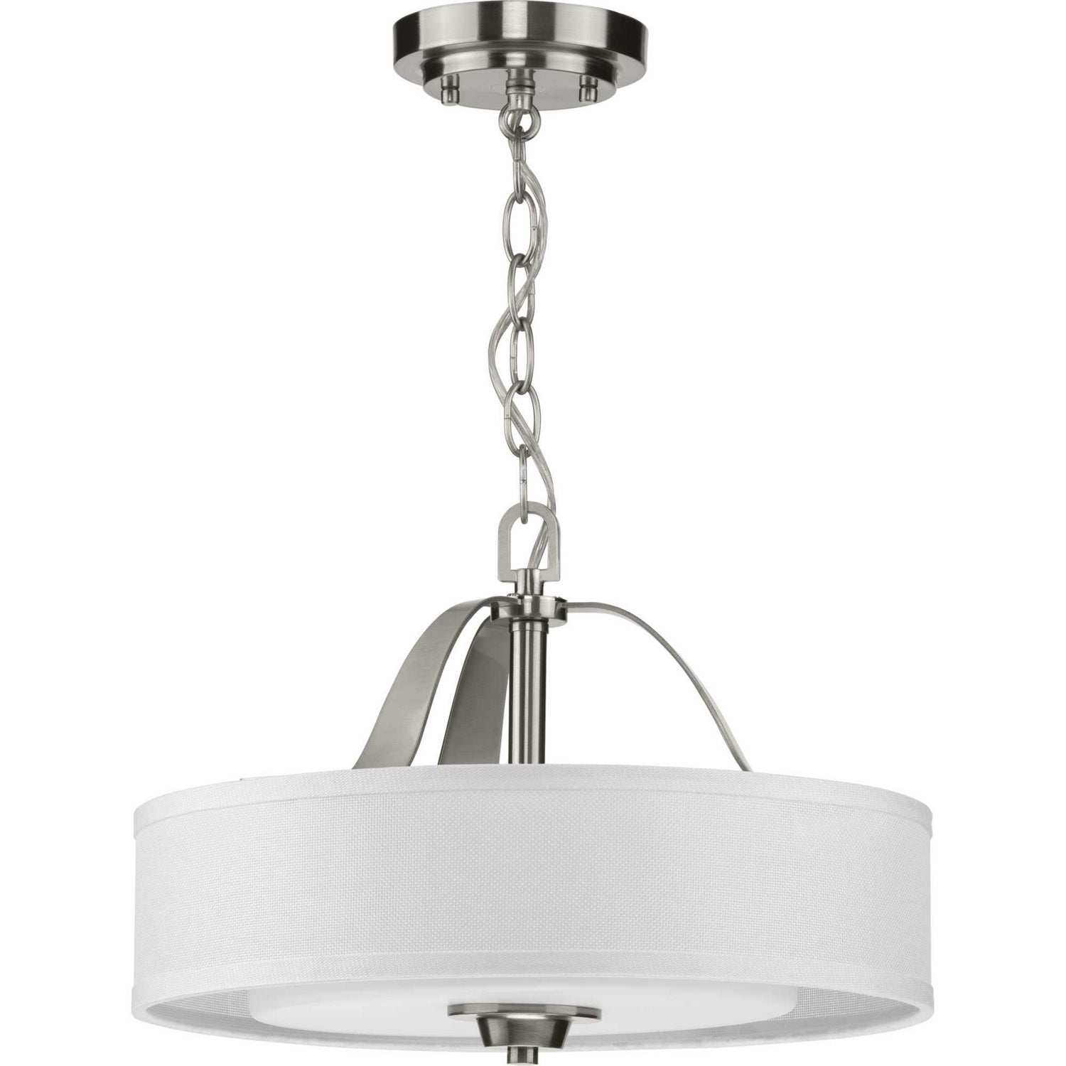 Progress Lighting - P350098-009 - Two Light Semi Flush Convertible - Kene - Brushed Nickel