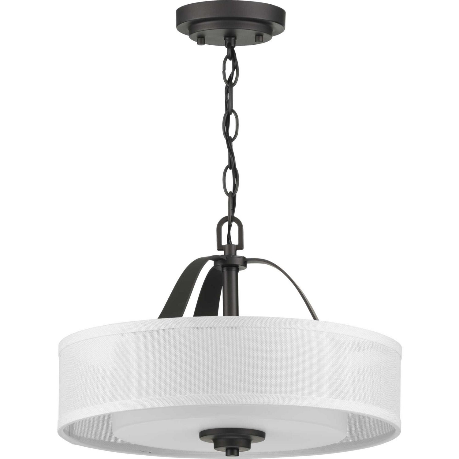 Progress Lighting - P350098-143 - Two Light Semi Flush Convertible - Kene - Graphite