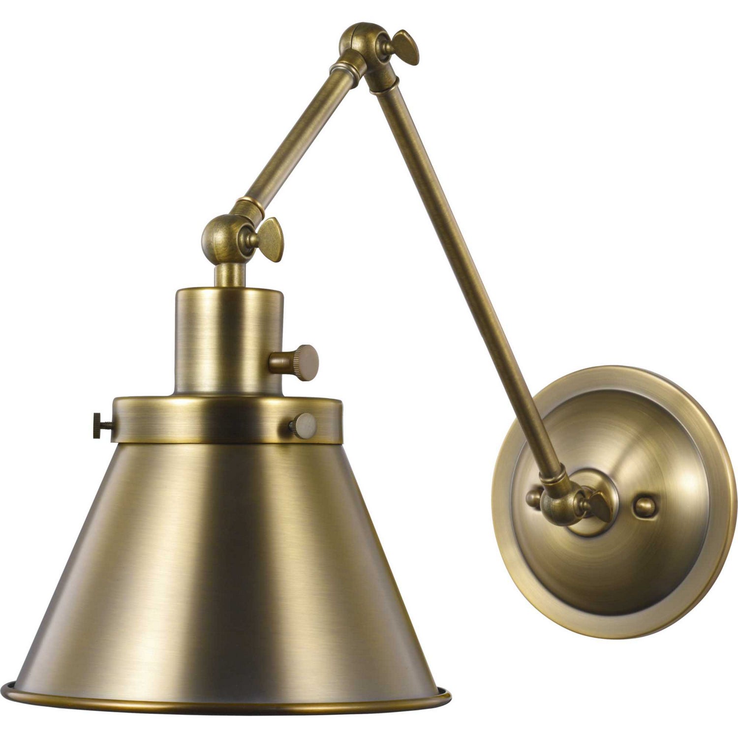 Progress Lighting - P710095-163 - One Light Swing Arm Wall Lamp - Hinton - Vintage Brass