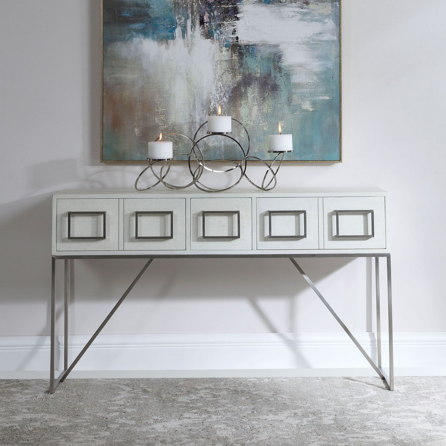 Uttermost - 24954 - Console Table - Abaya - Soft White With Light Gray