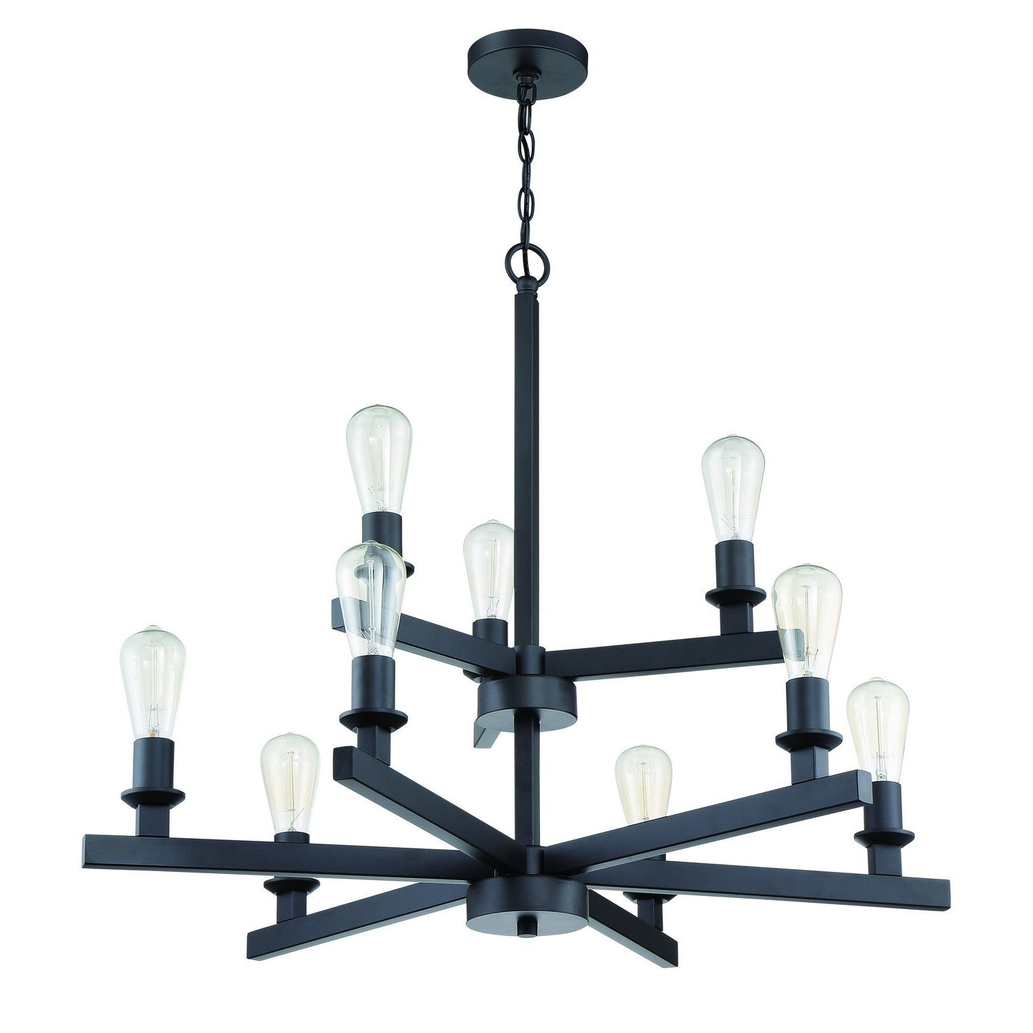 Craftmade - 53129-FB - Nine Light Chandelier - Chicago - Flat Black