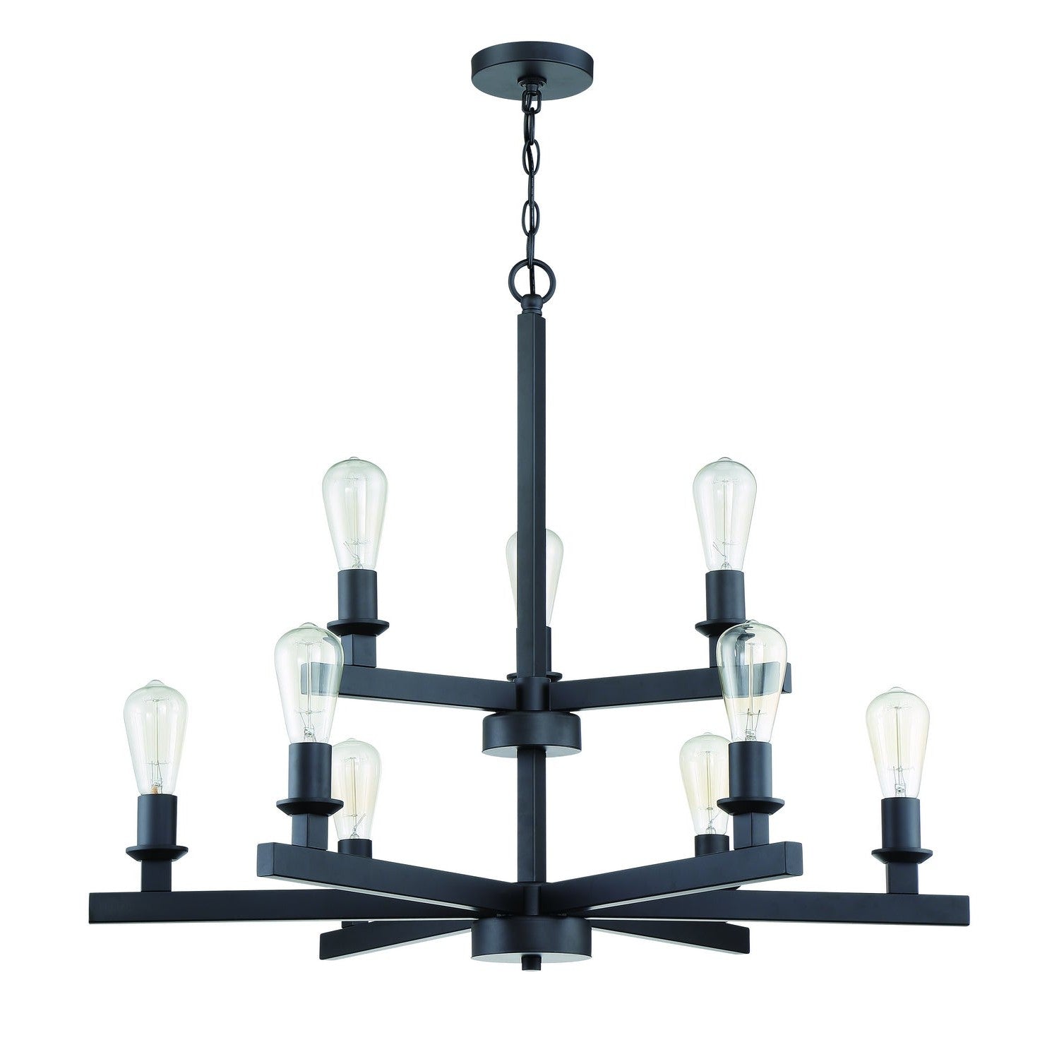 Craftmade - 53129-FB - Nine Light Chandelier - Chicago - Flat Black