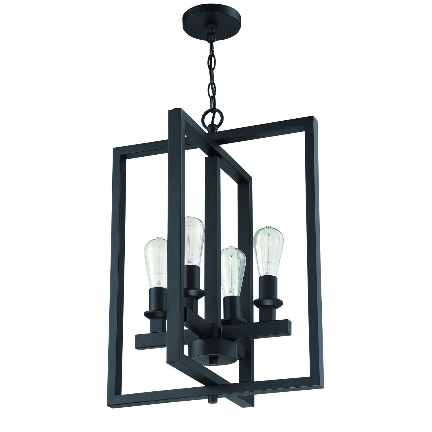 Craftmade - 53134-FB - Four Light Foyer Pendant - Chicago - Flat Black