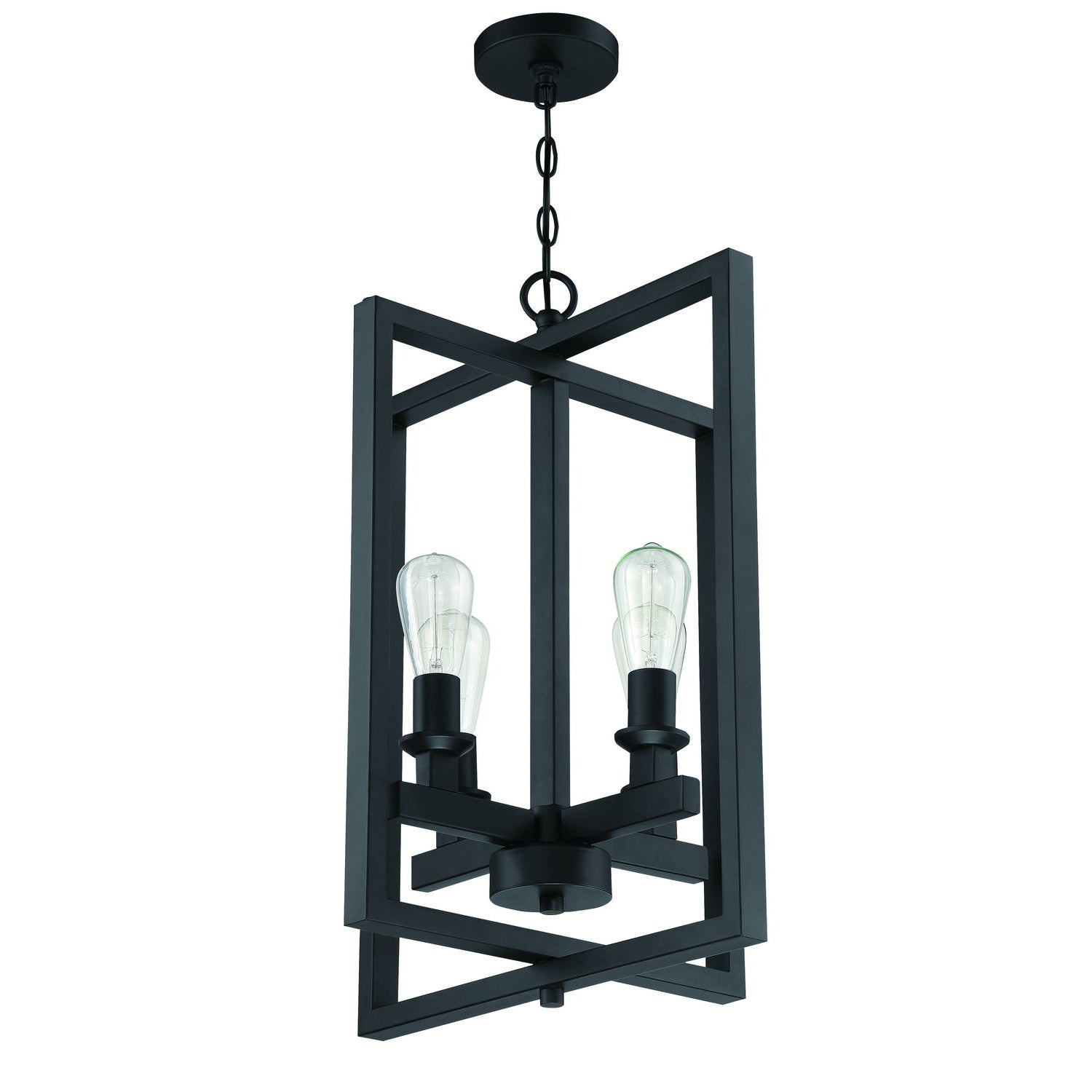 Craftmade - 53134-FB - Four Light Foyer Pendant - Chicago - Flat Black