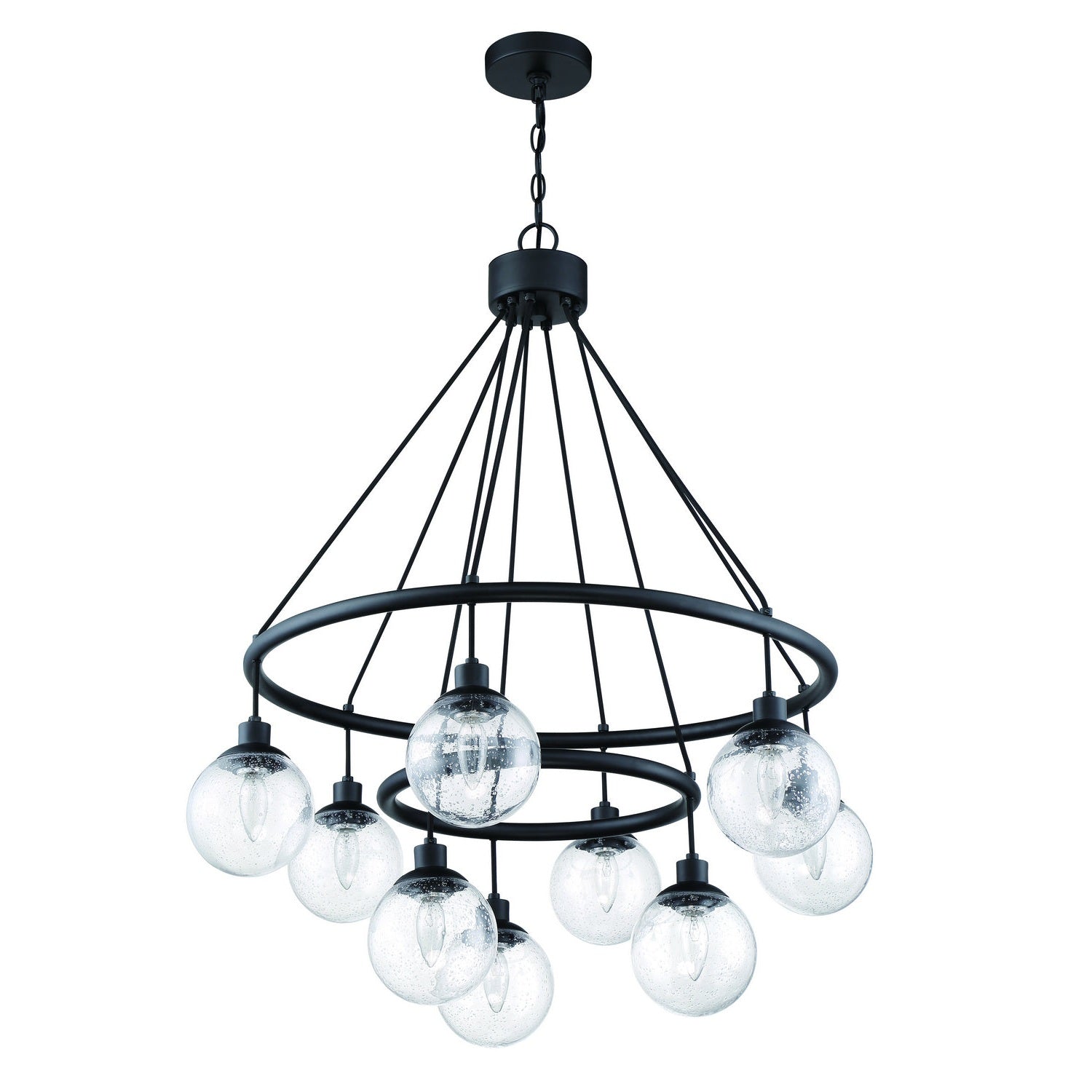 Craftmade - 53329-FB - Nine Light Chandelier - Que - Flat Black