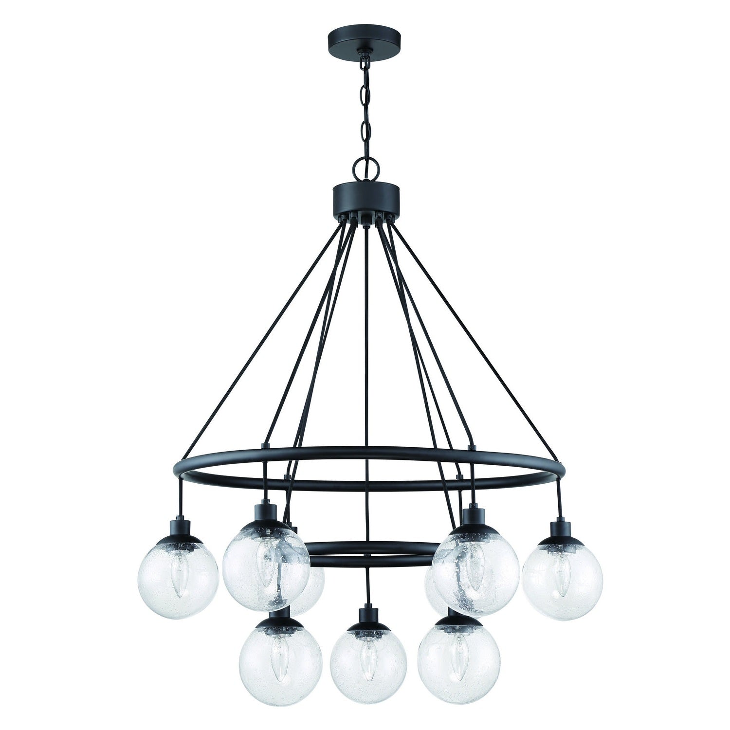 Craftmade - 53329-FB - Nine Light Chandelier - Que - Flat Black