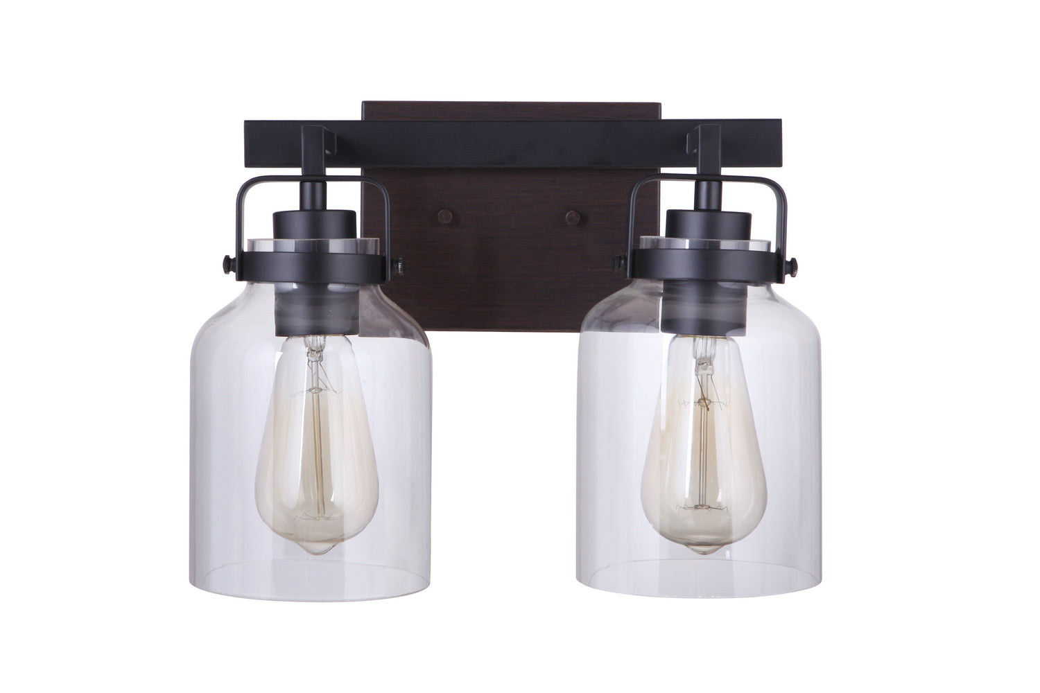 Craftmade - 53602-FBDT - Two Light Vanity - Foxwood - Flat Black / Dark Teak