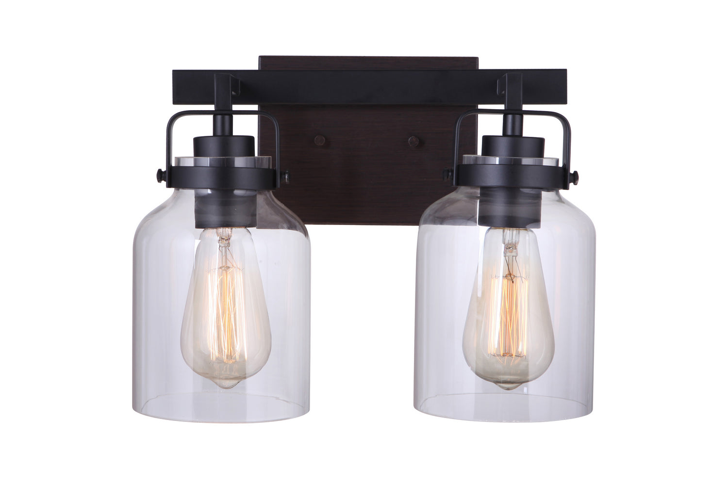 Craftmade - 53602-FBDT - Two Light Vanity - Foxwood - Flat Black / Dark Teak