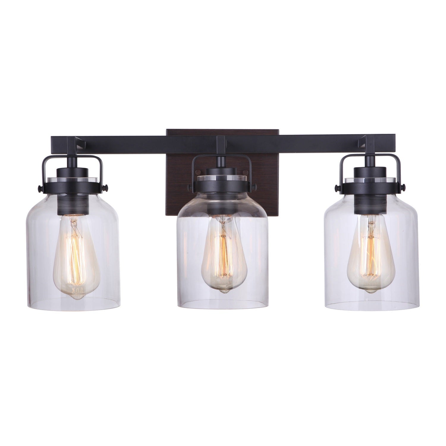 Craftmade - 53603-FBDT - Three Light Vanity - Foxwood - Flat Black / Dark Teak