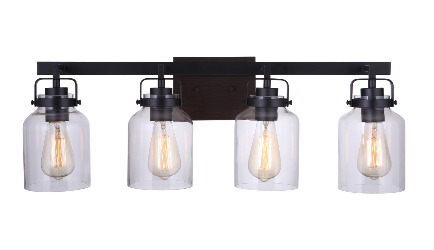 Craftmade - 53604-FBDT - Four Light Vanity - Foxwood - Flat Black / Dark Teak