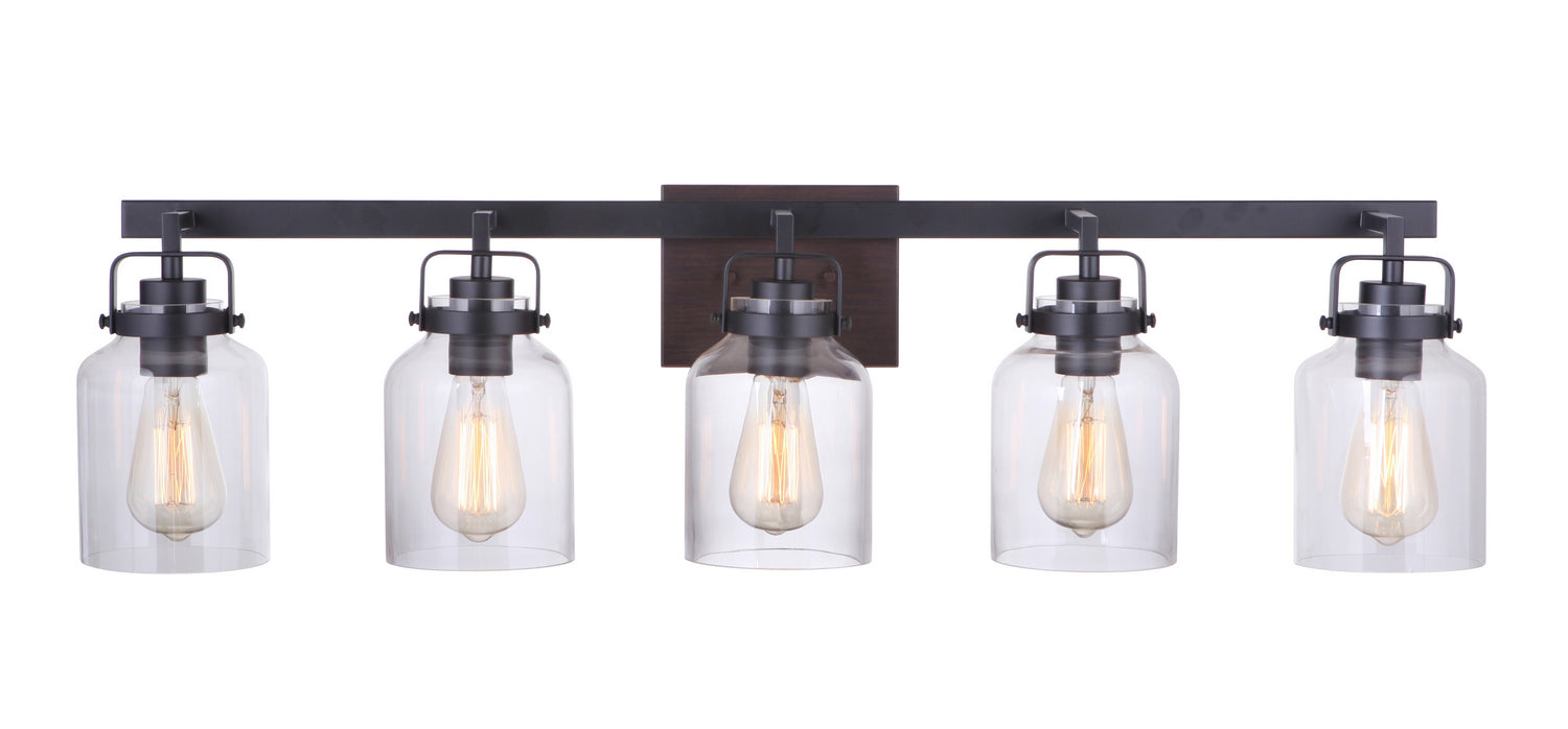Craftmade - 53605-FBDT - Five Light Vanity - Foxwood - Flat Black / Dark Teak
