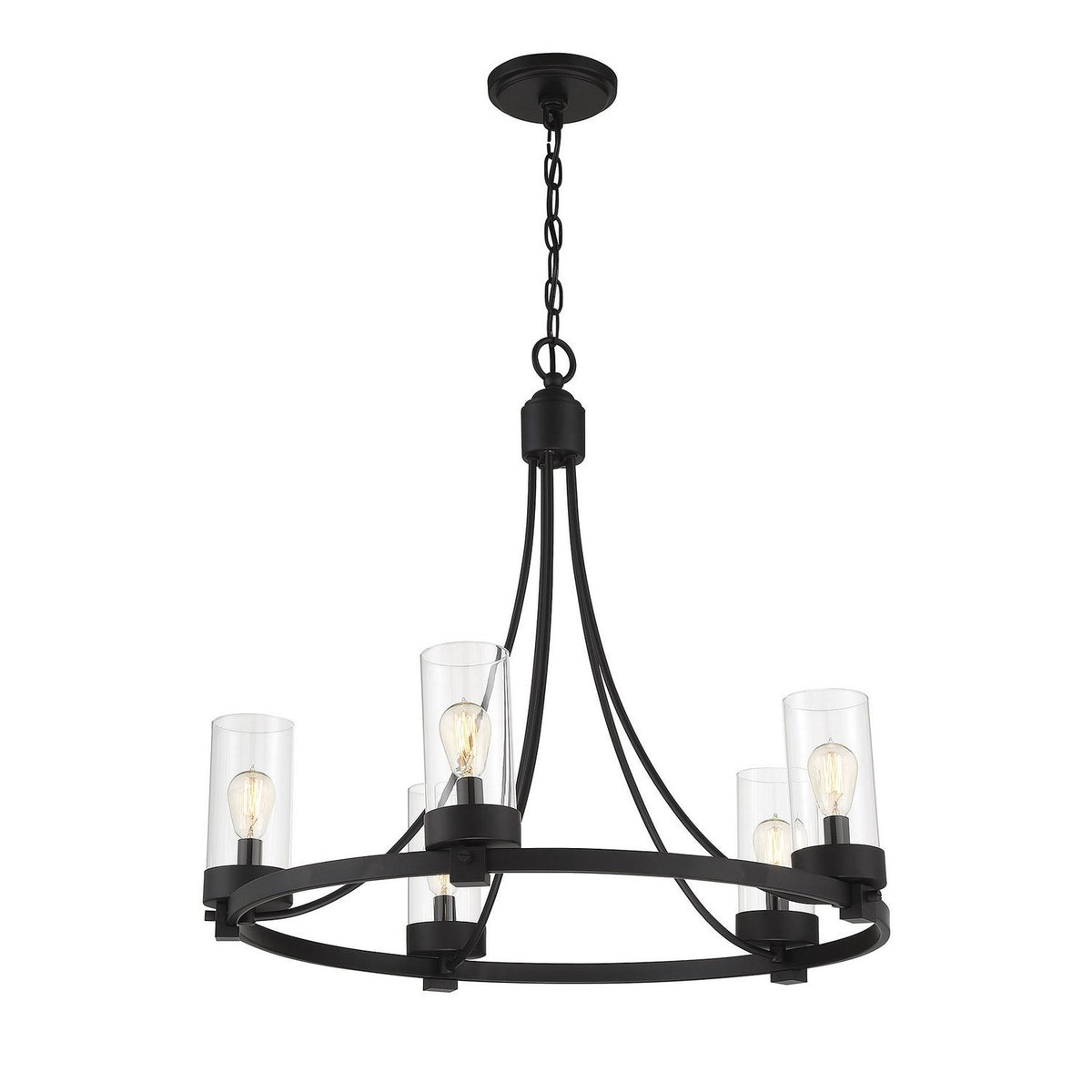 Meridian - M10018MBK - Five Light Chandelier - Mchan - Matte Black