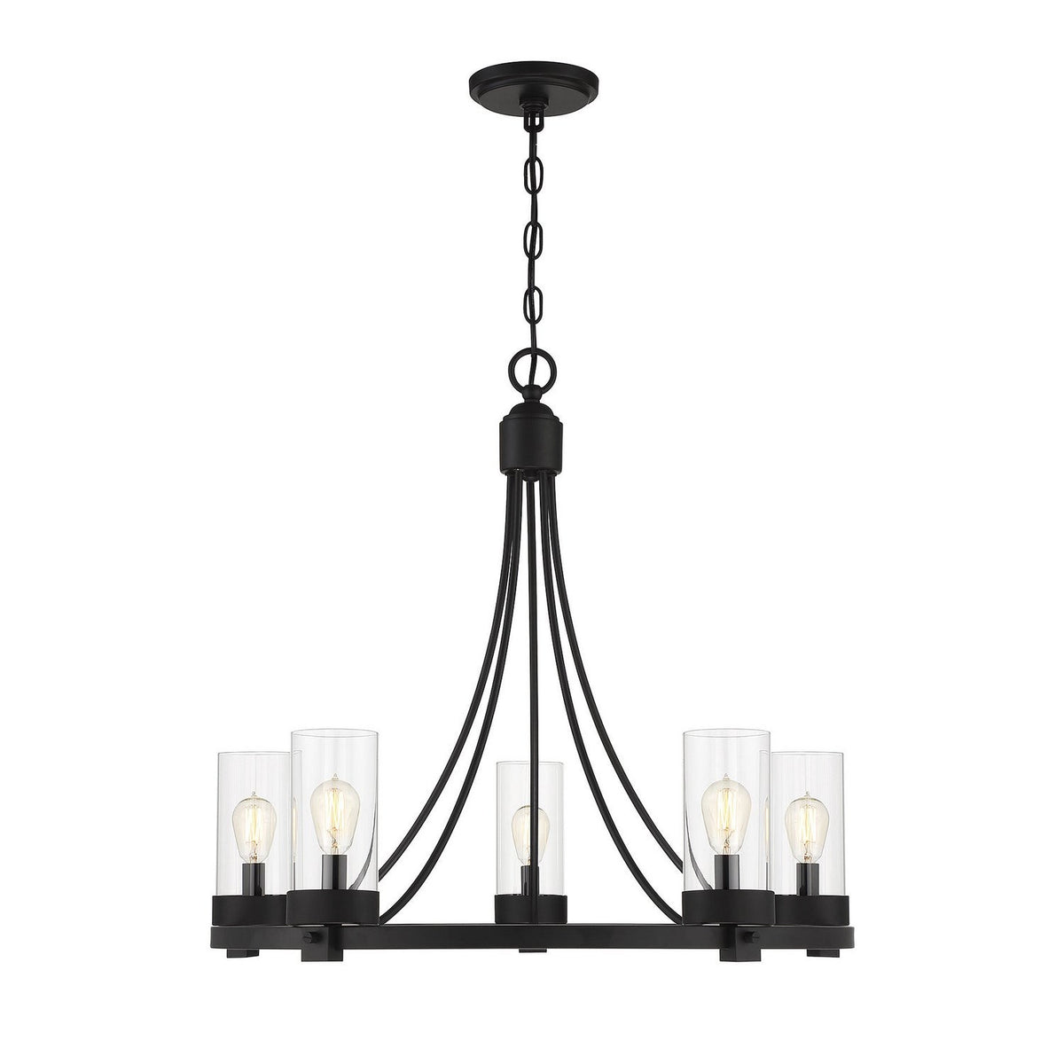 Meridian - M10018MBK - Five Light Chandelier - Mchan - Matte Black