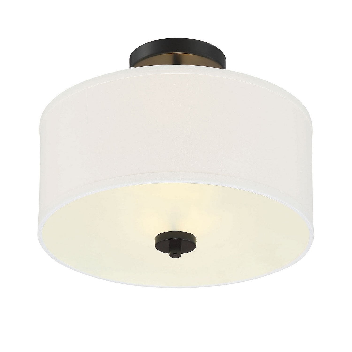 Meridian - M60008MBK - Two Light Semi-Flush Mount - Msemi - Matte Black