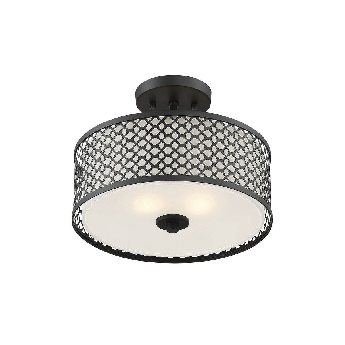 Meridian - M60016MBK - Two Light Semi-Flush Mount - Msemi - Matte Black