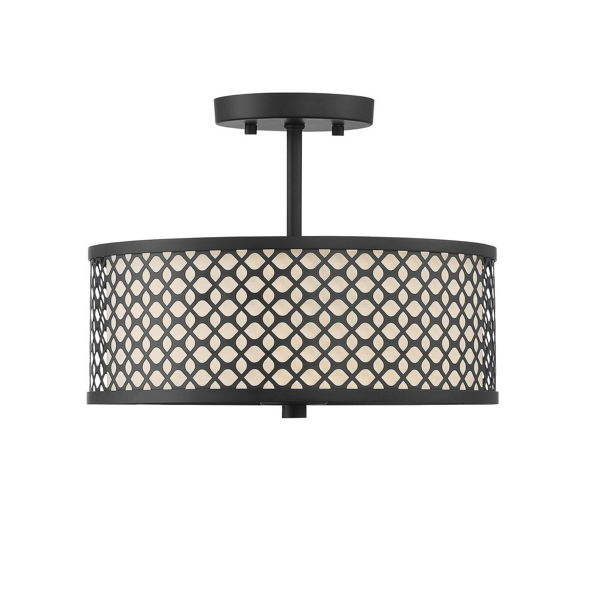 Meridian - M60016MBK - Two Light Semi-Flush Mount - Msemi - Matte Black