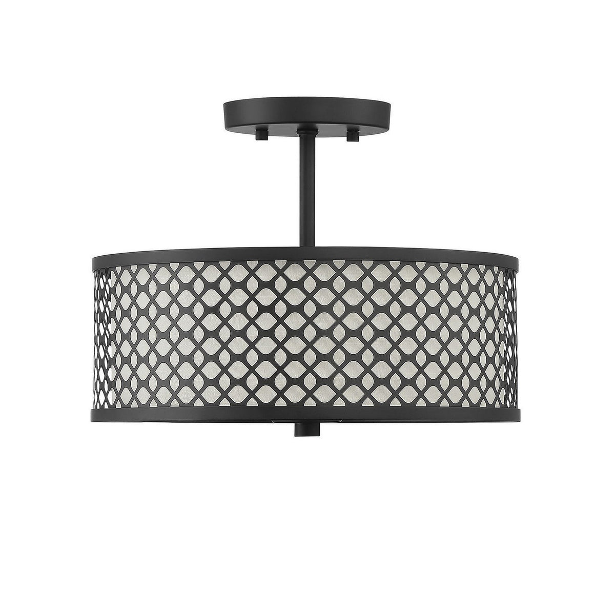 Meridian - M60016MBK - Two Light Semi-Flush Mount - Msemi - Matte Black