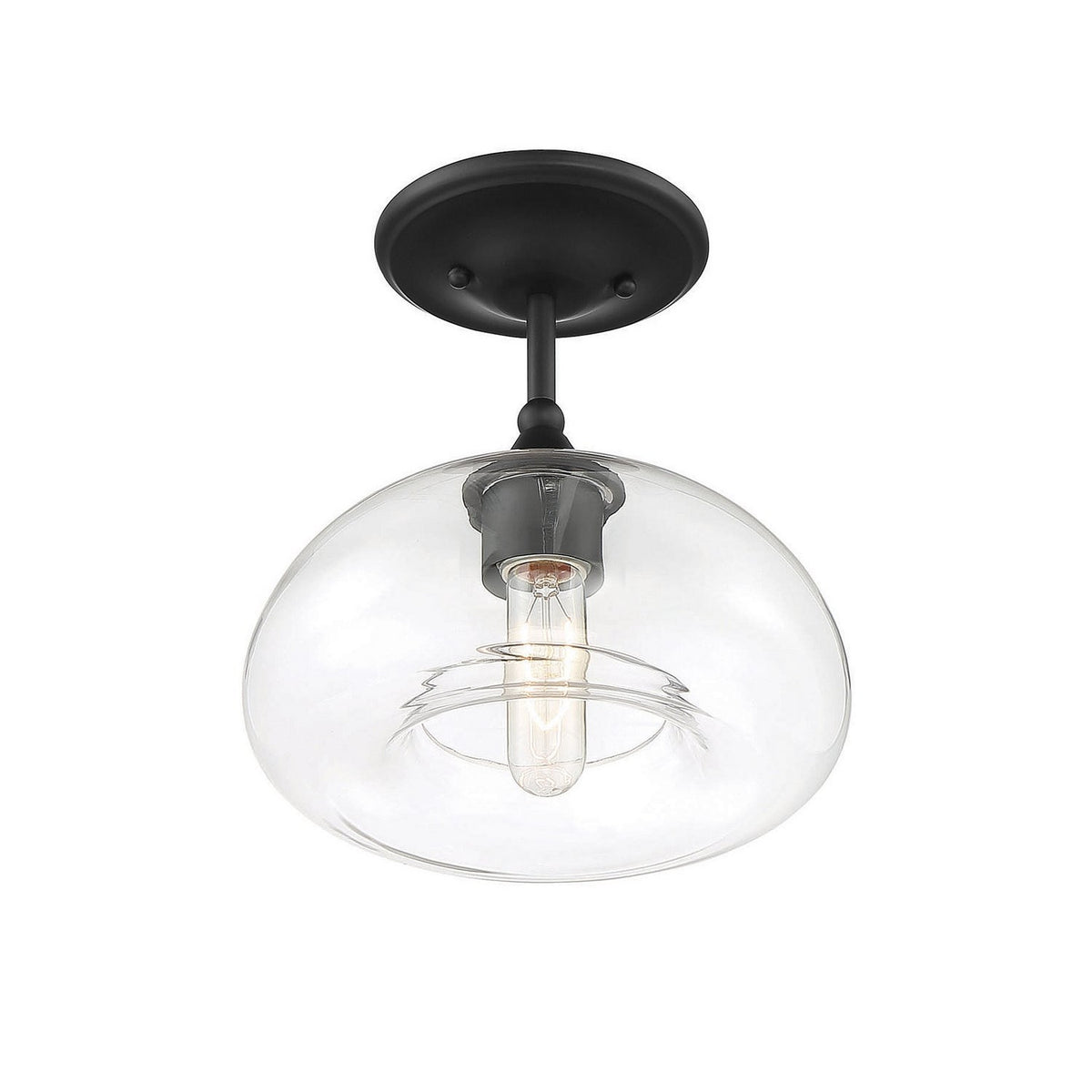 Meridian - M60017MBK - One Light Semi-Flush Mount - Msemi - Matte Black