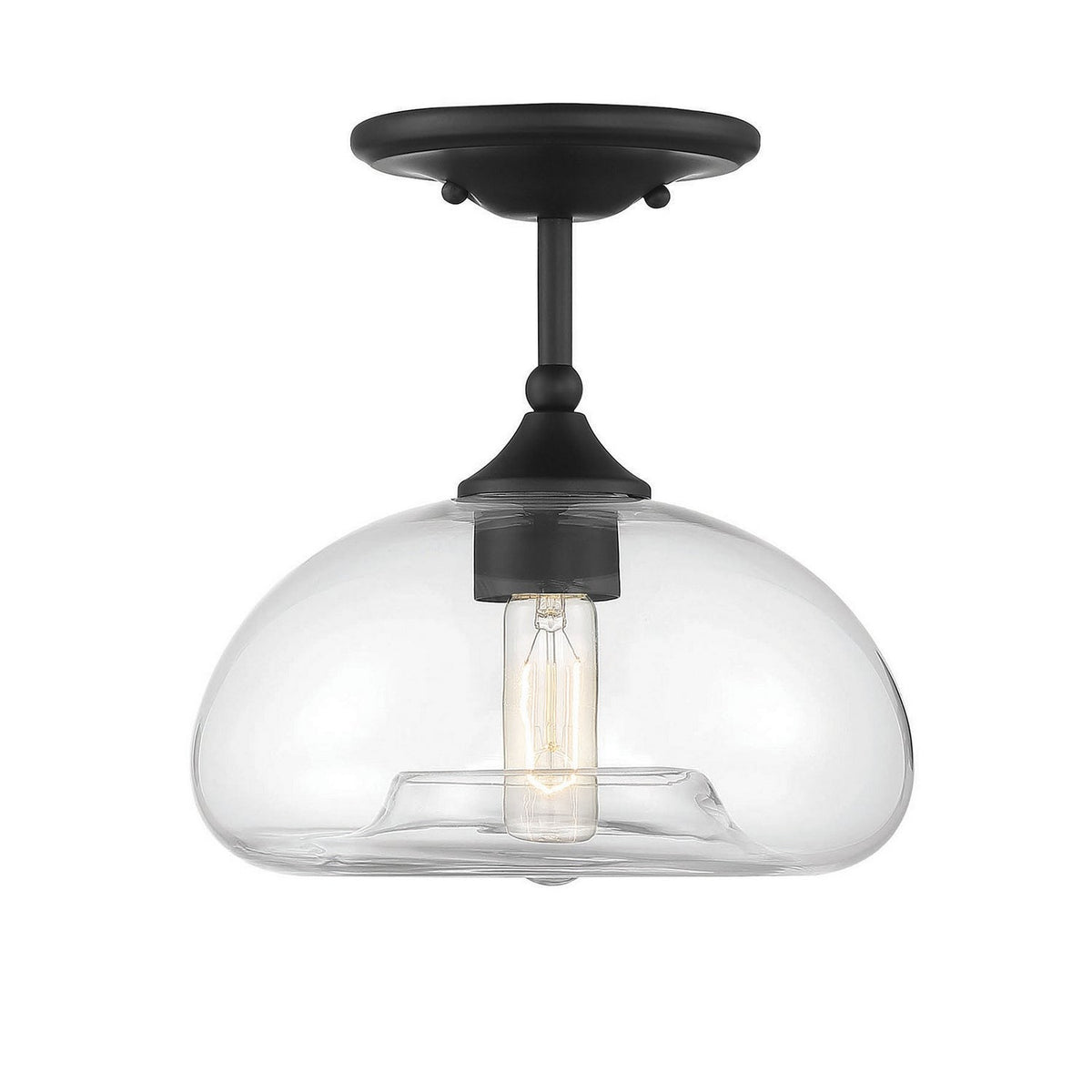 Meridian - M60017MBK - One Light Semi-Flush Mount - Msemi - Matte Black