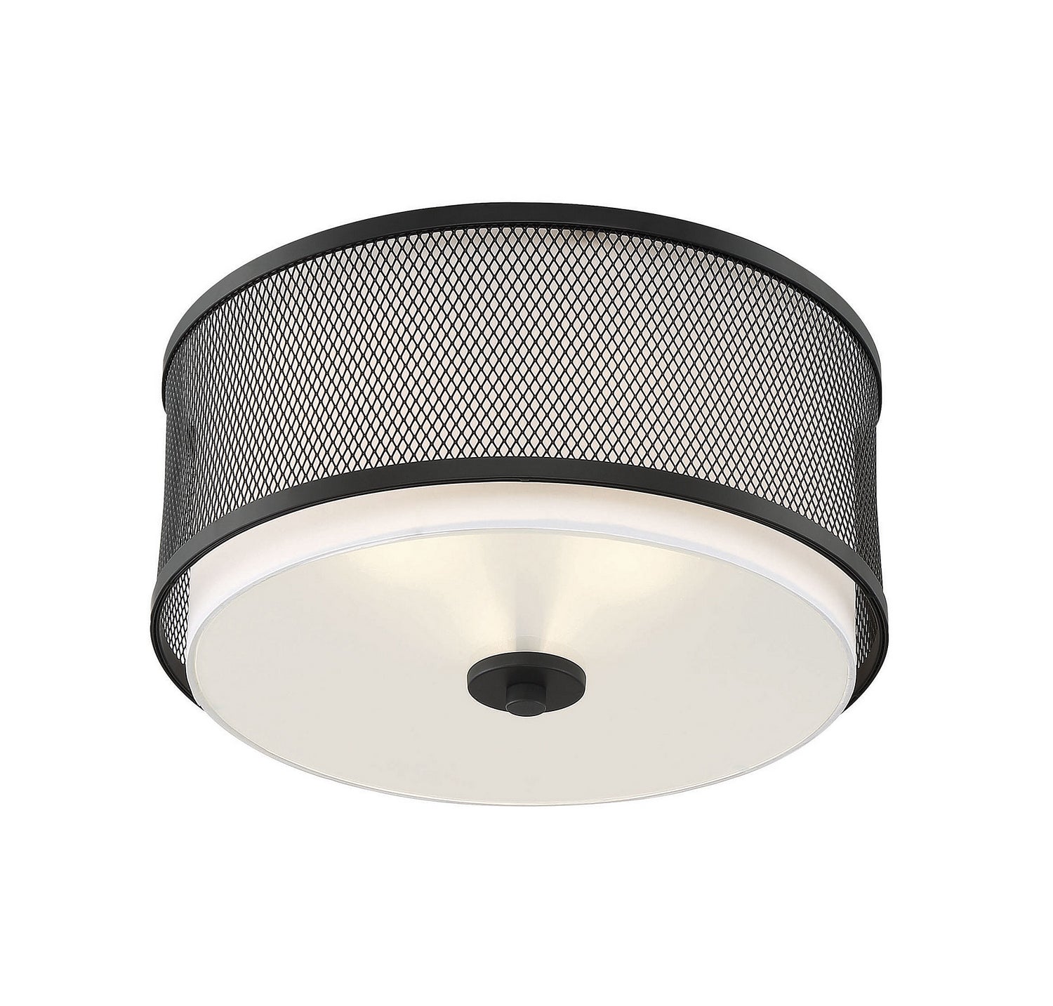 Meridian - M60018MBK - Three Light Semi-Flush Mount - Mflus - Matte Black