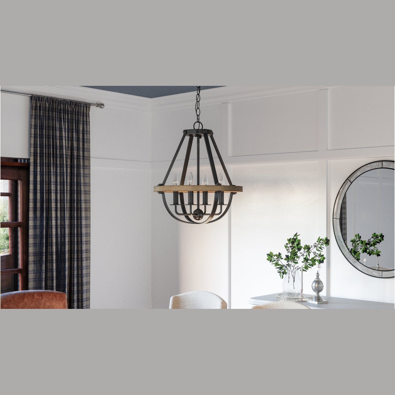 Quoizel - BRL2816EK - Four Light Pendant - Bartlett - Earth Black