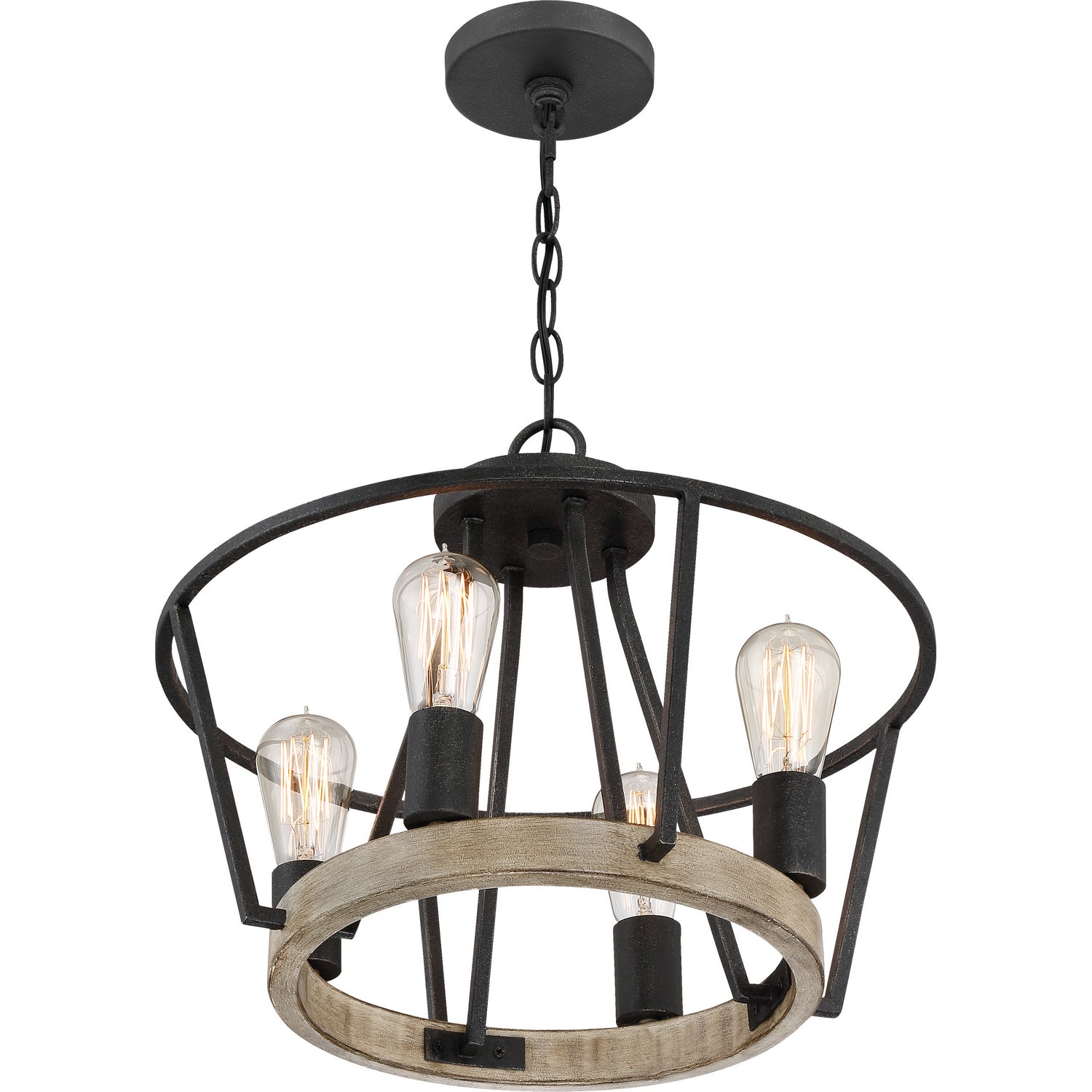 Quoizel - BRT2817GK - Four Light Pendant - Brockton - Grey Ash