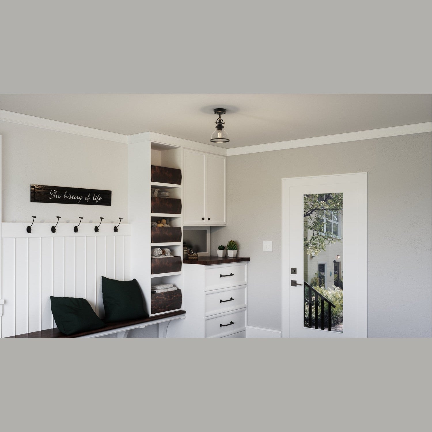Quoizel - GRTS1708PN - One Light Semi-Flush Mount - Grant - Palladian Bronze