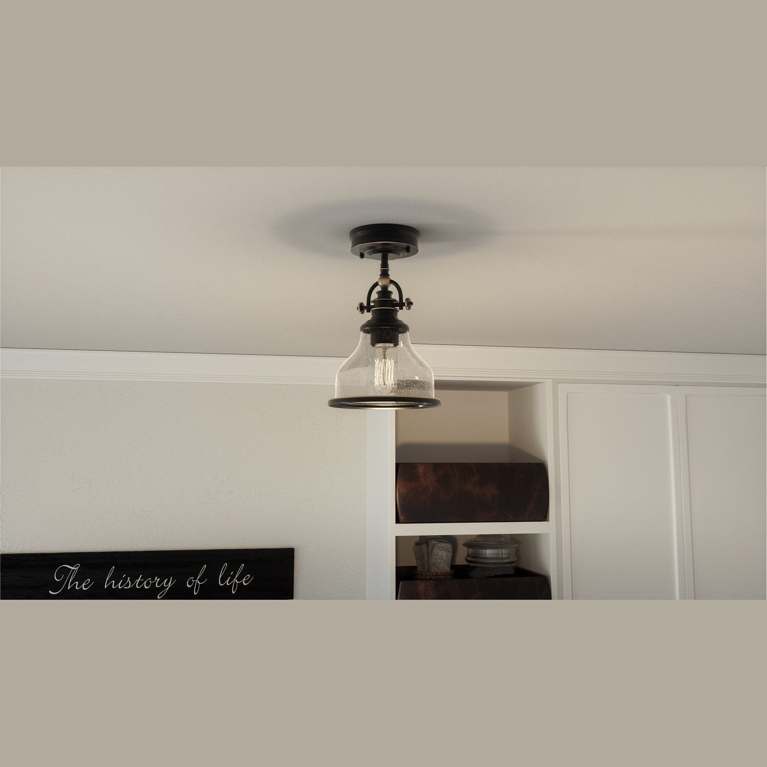 Quoizel - GRTS1708PN - One Light Semi-Flush Mount - Grant - Palladian Bronze