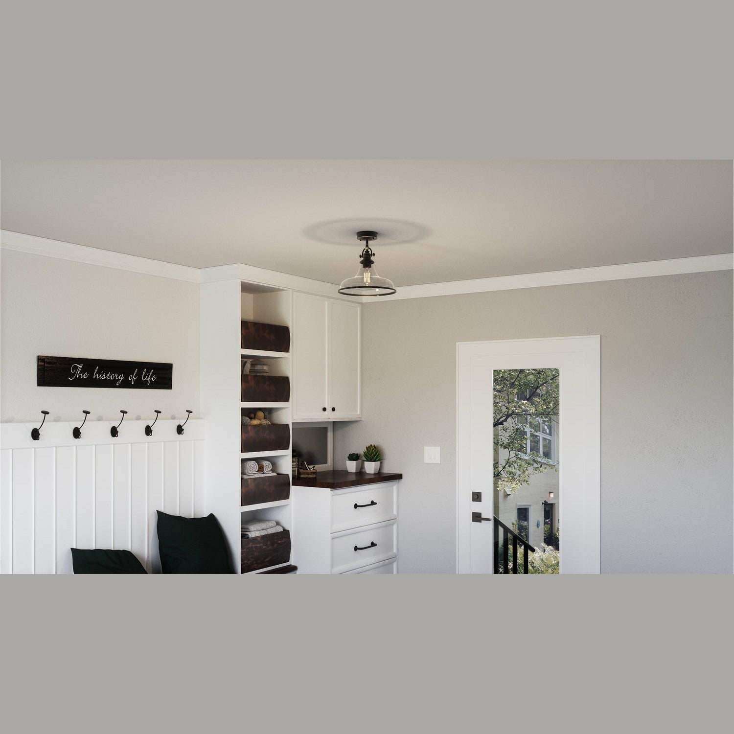 Quoizel - GRTS1714PN - One Light Semi-Flush Mount - Grant - Palladian Bronze