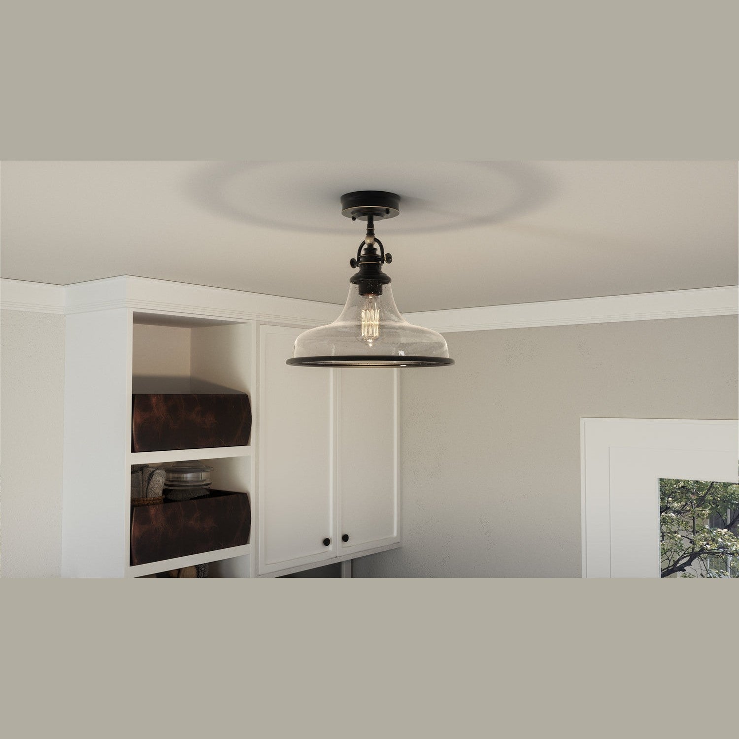 Quoizel - GRTS1714PN - One Light Semi-Flush Mount - Grant - Palladian Bronze