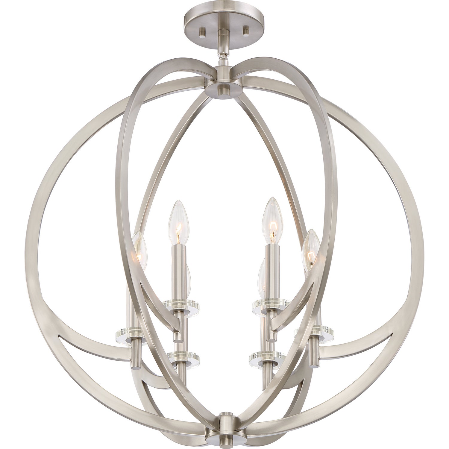 Quoizel - ON1724BN - Six Light Semi-Flush Mount - Orion - Brushed Nickel