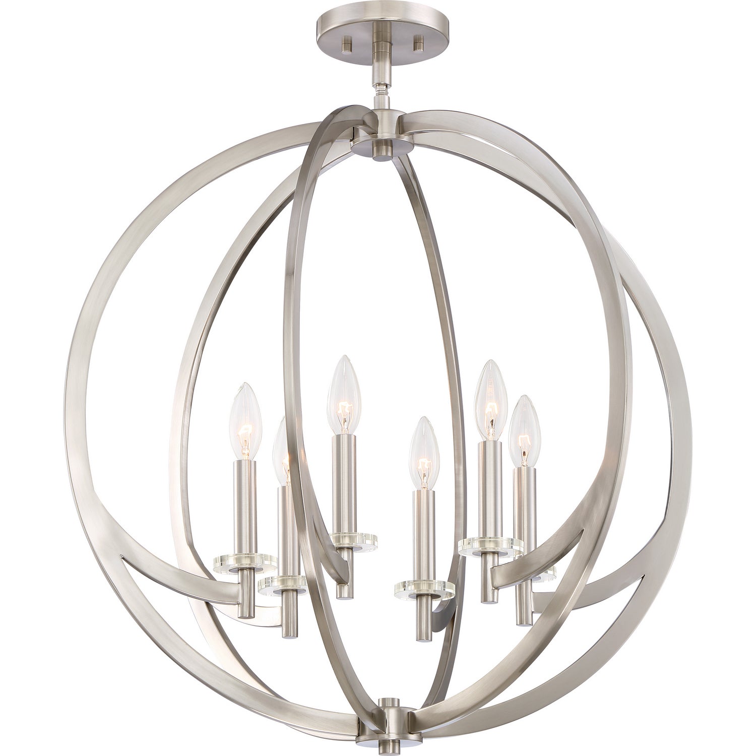 Quoizel - ON1724BN - Six Light Semi-Flush Mount - Orion - Brushed Nickel