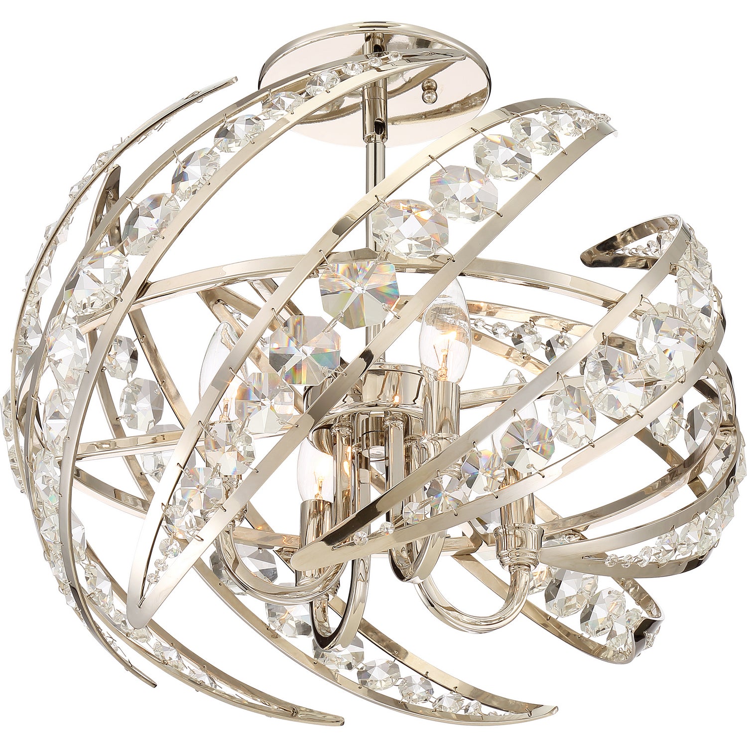 Quoizel - PCCN1718PK - Four Light Semi-Flush Mount - Crescent - Polished Nickel
