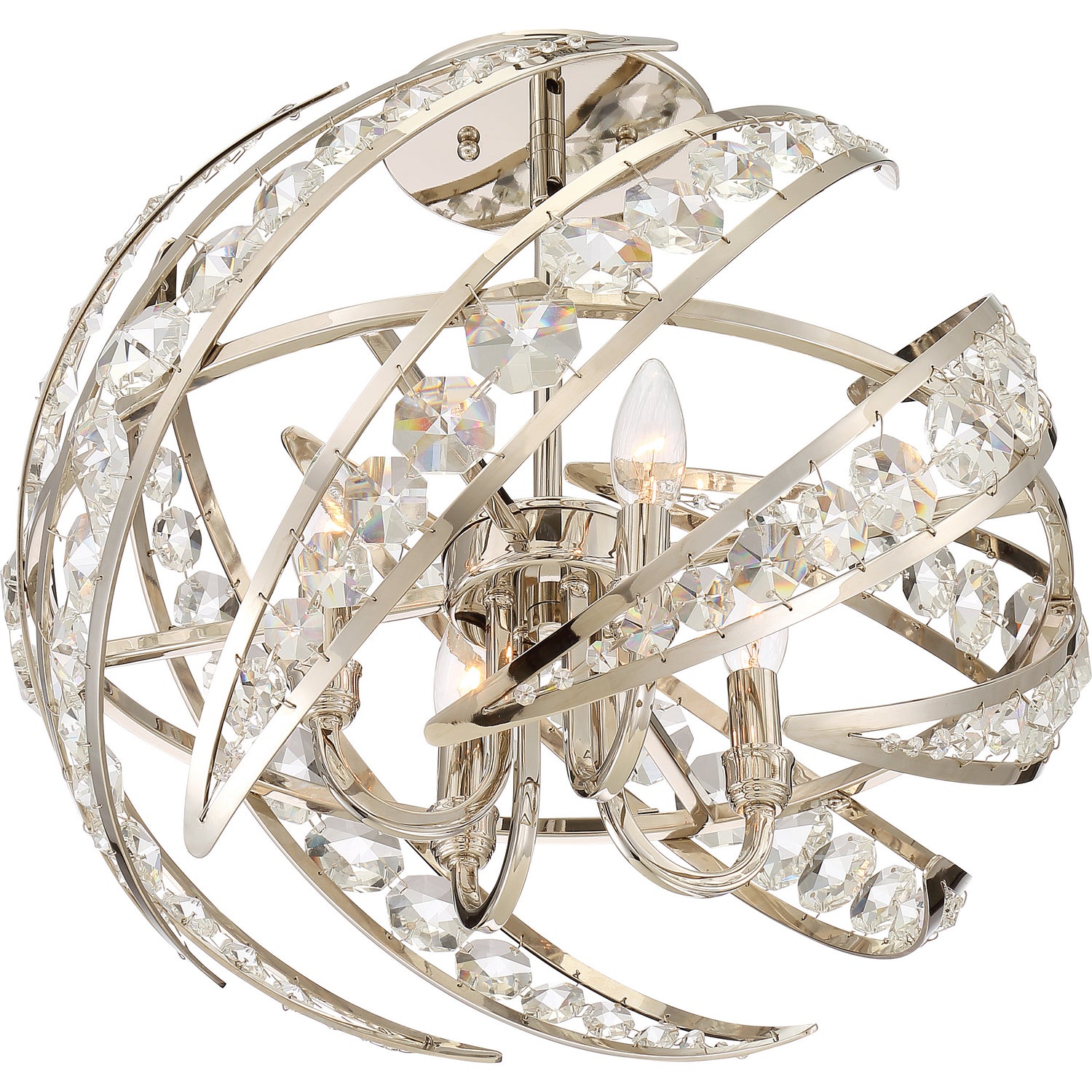 Quoizel - PCCN1718PK - Four Light Semi-Flush Mount - Crescent - Polished Nickel