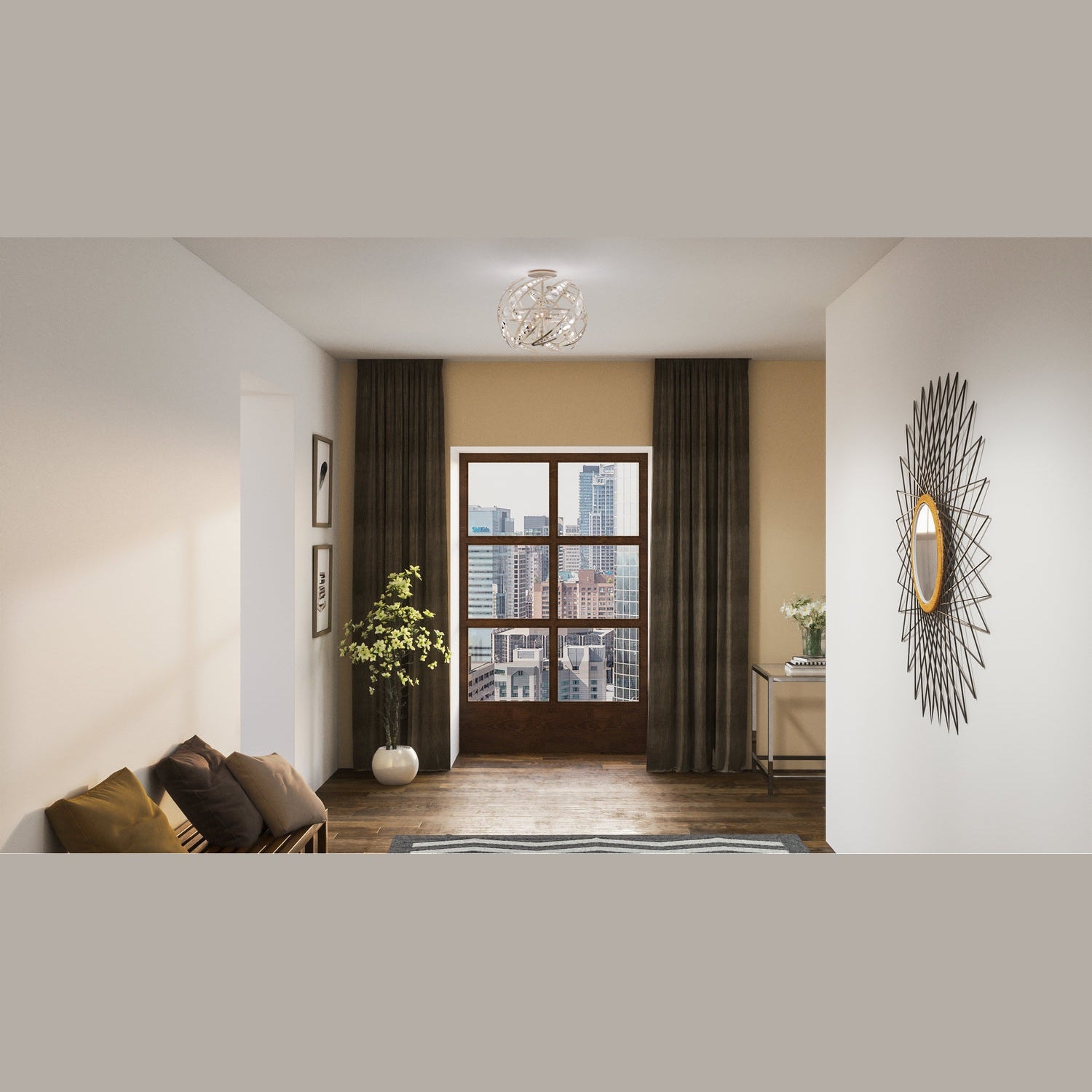 Quoizel - PCCN1718PK - Four Light Semi-Flush Mount - Crescent - Polished Nickel