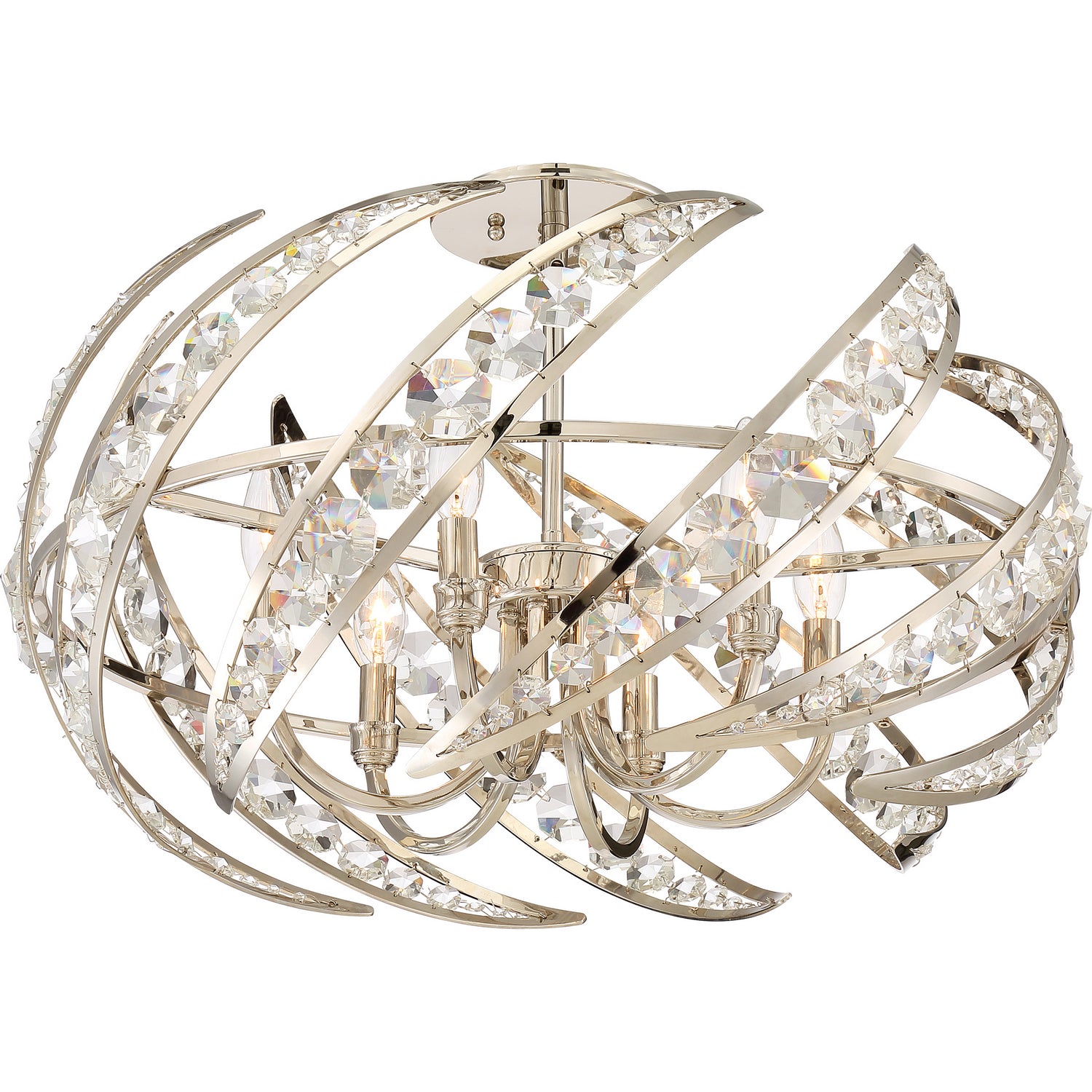 Quoizel - PCCN1724PK - Six Light Semi-Flush Mount - Crescent - Polished Nickel