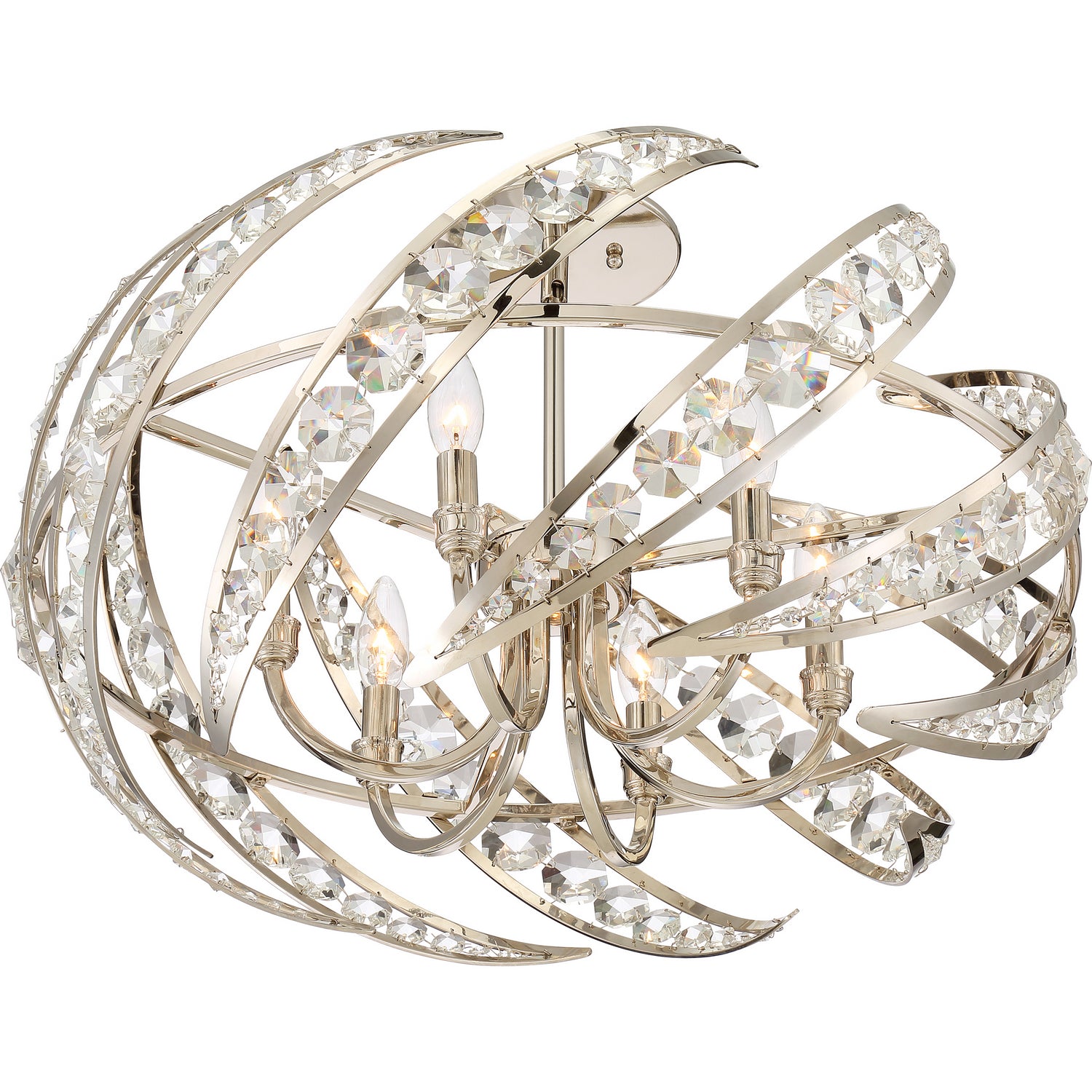 Quoizel - PCCN1724PK - Six Light Semi-Flush Mount - Crescent - Polished Nickel