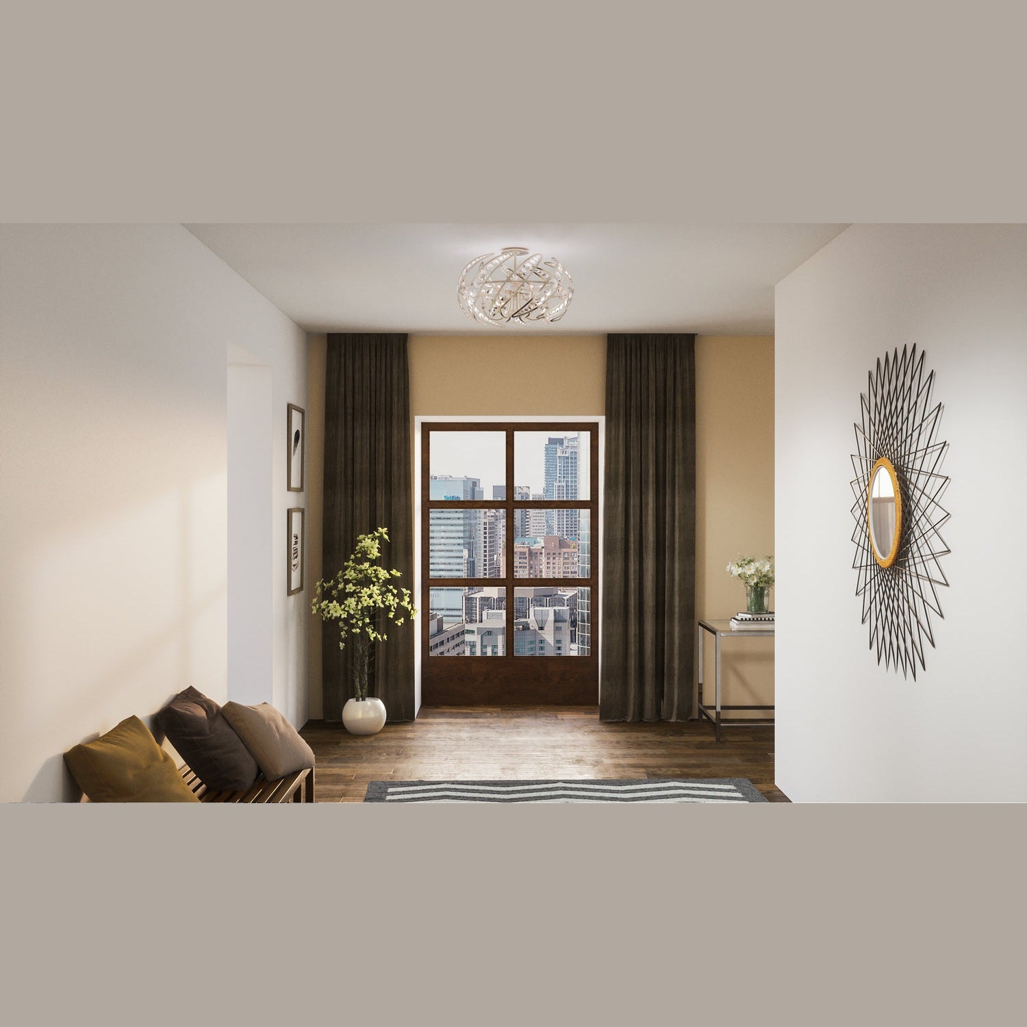 Quoizel - PCCN1724PK - Six Light Semi-Flush Mount - Crescent - Polished Nickel