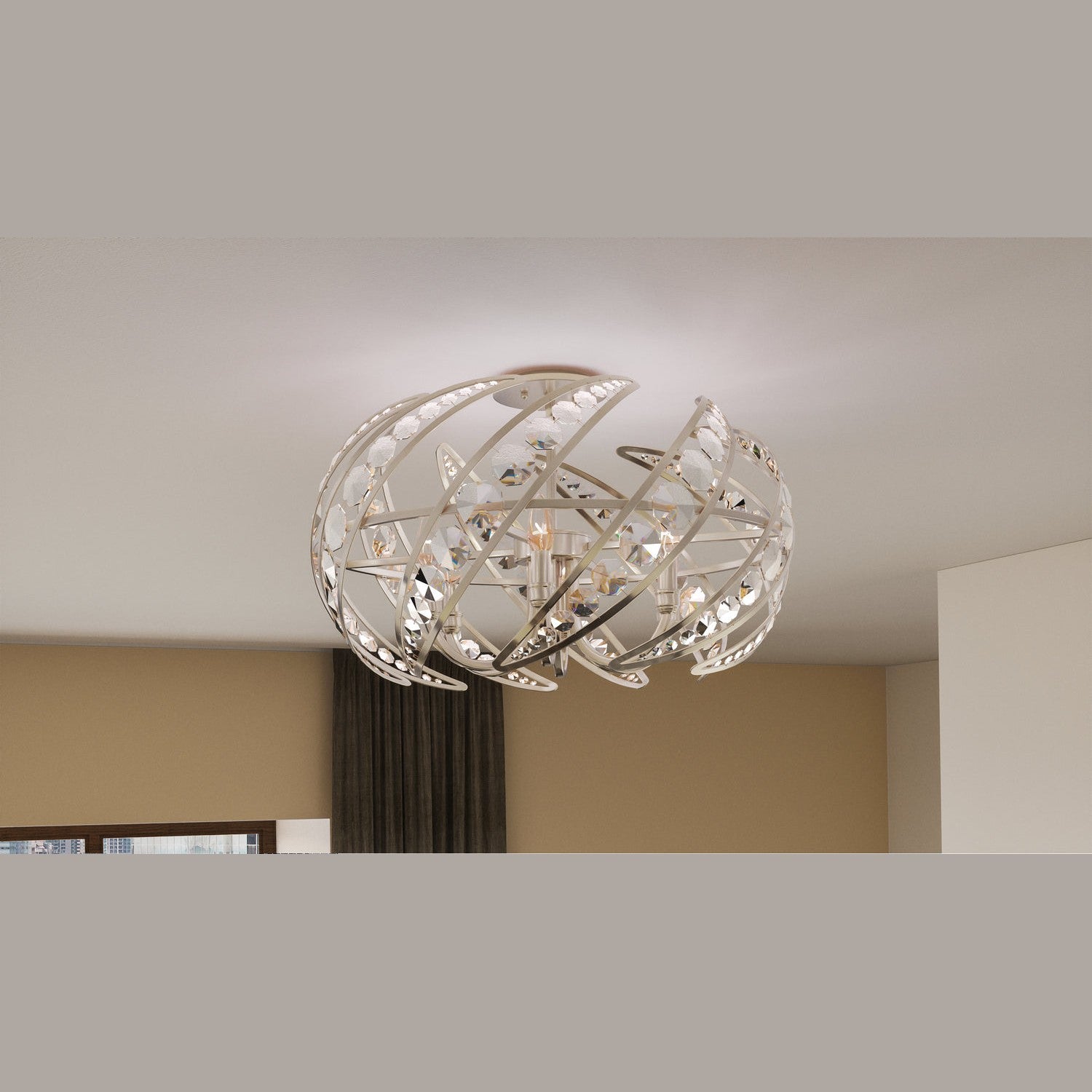Quoizel - PCCN1724PK - Six Light Semi-Flush Mount - Crescent - Polished Nickel