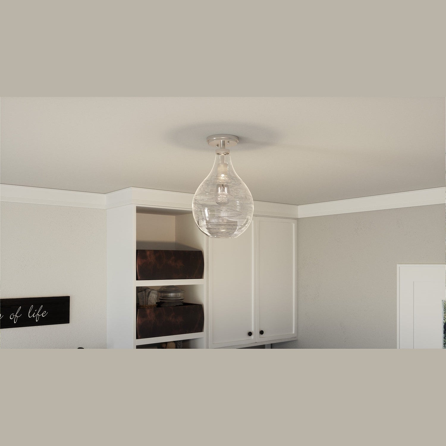 Quoizel - QSF4019BN - One Light Semi-Flush Mount - Genie - Brushed Nickel