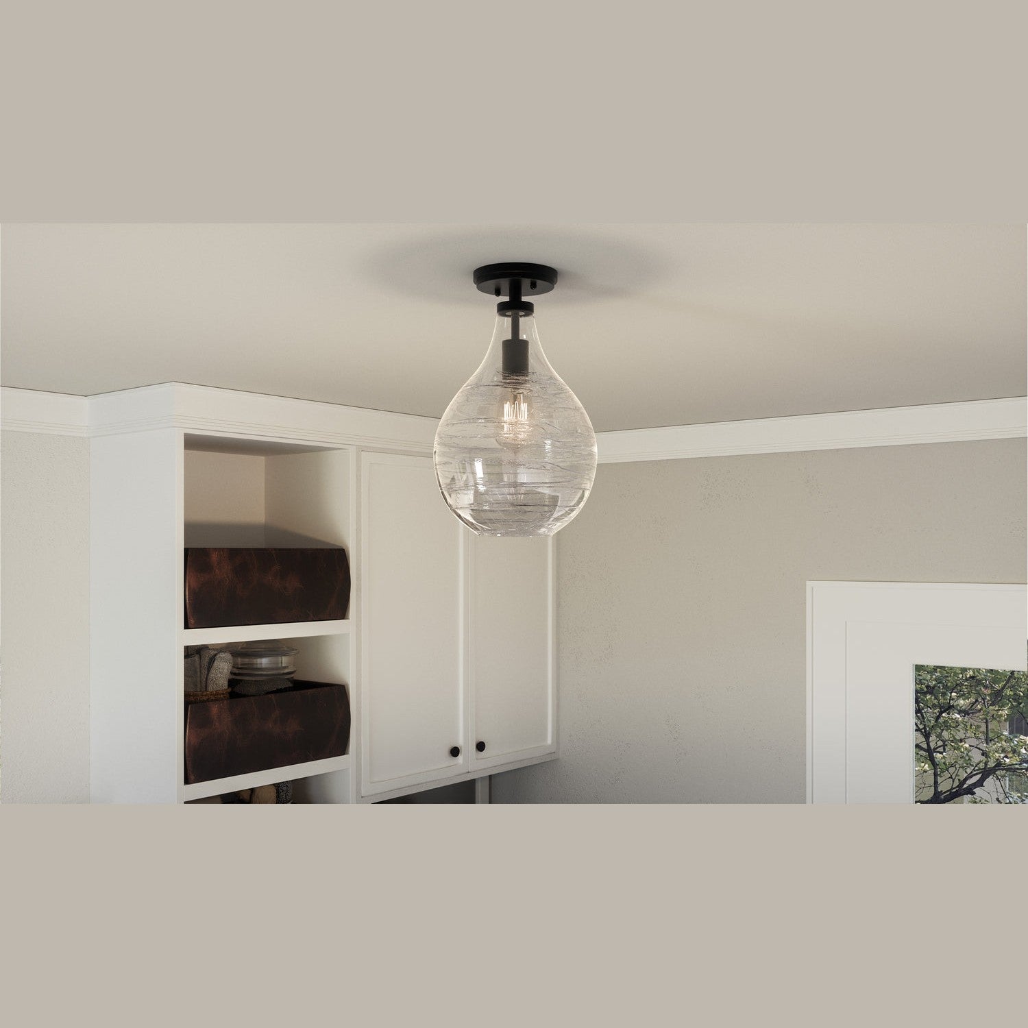 Quoizel - QSF4019OZ - One Light Semi-Flush Mount - Genie - Old Bronze